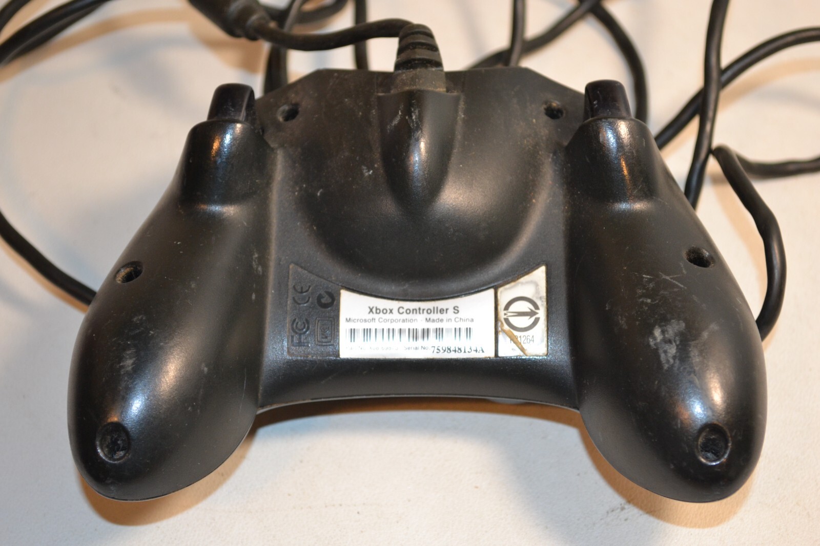 OEM XBOX Black Controller S with Cable Part Number: X08-69873