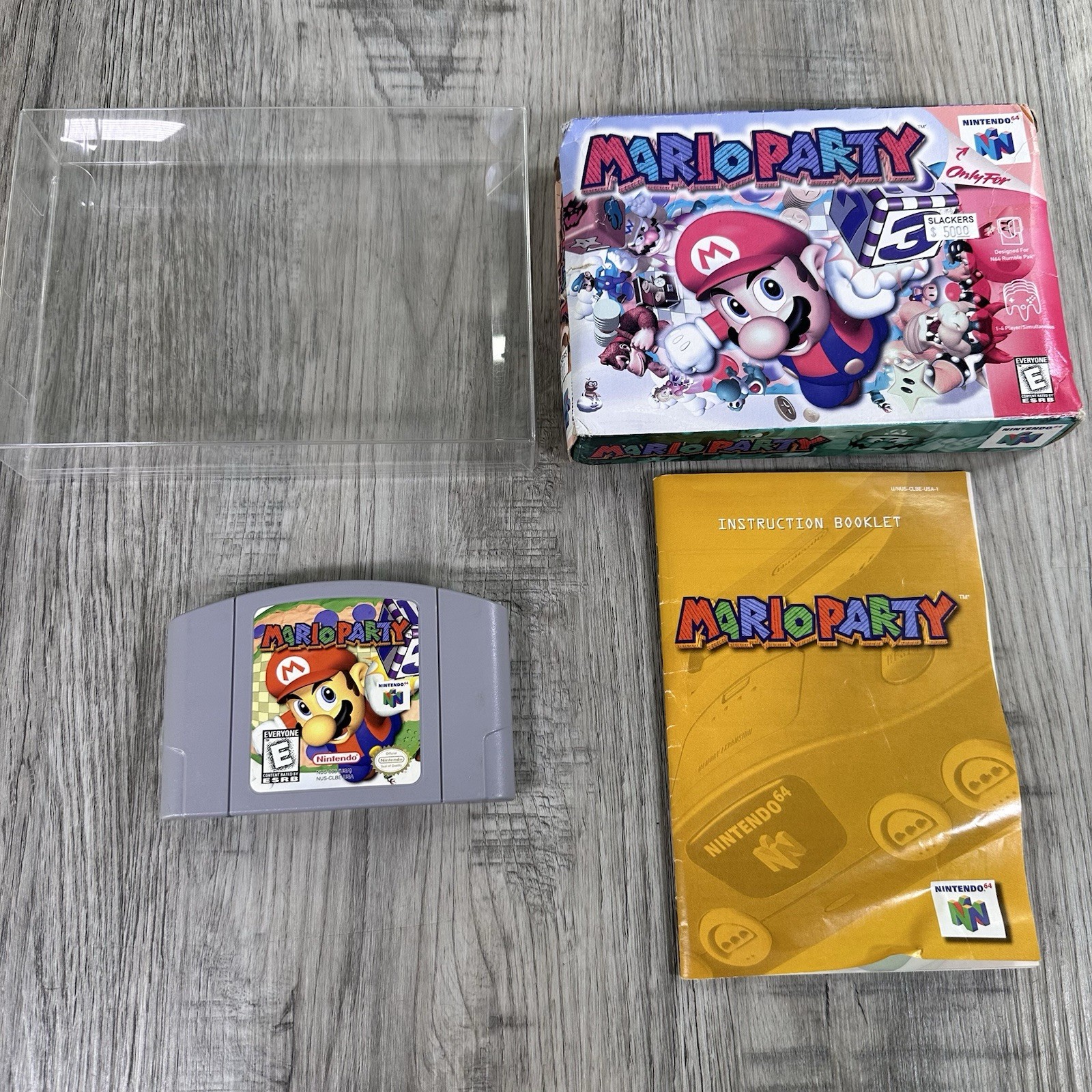 Mario Party 1 Nintendo 64 N64 CIB Original Box & Manual Plastic Protector *Read*
