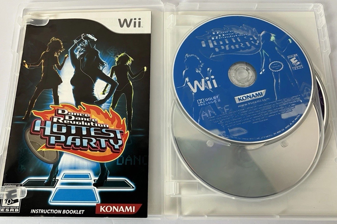 Dance Dance Revolution Hottest Party 1 2 3 Nintendo Wii (3 Discs) Tested
