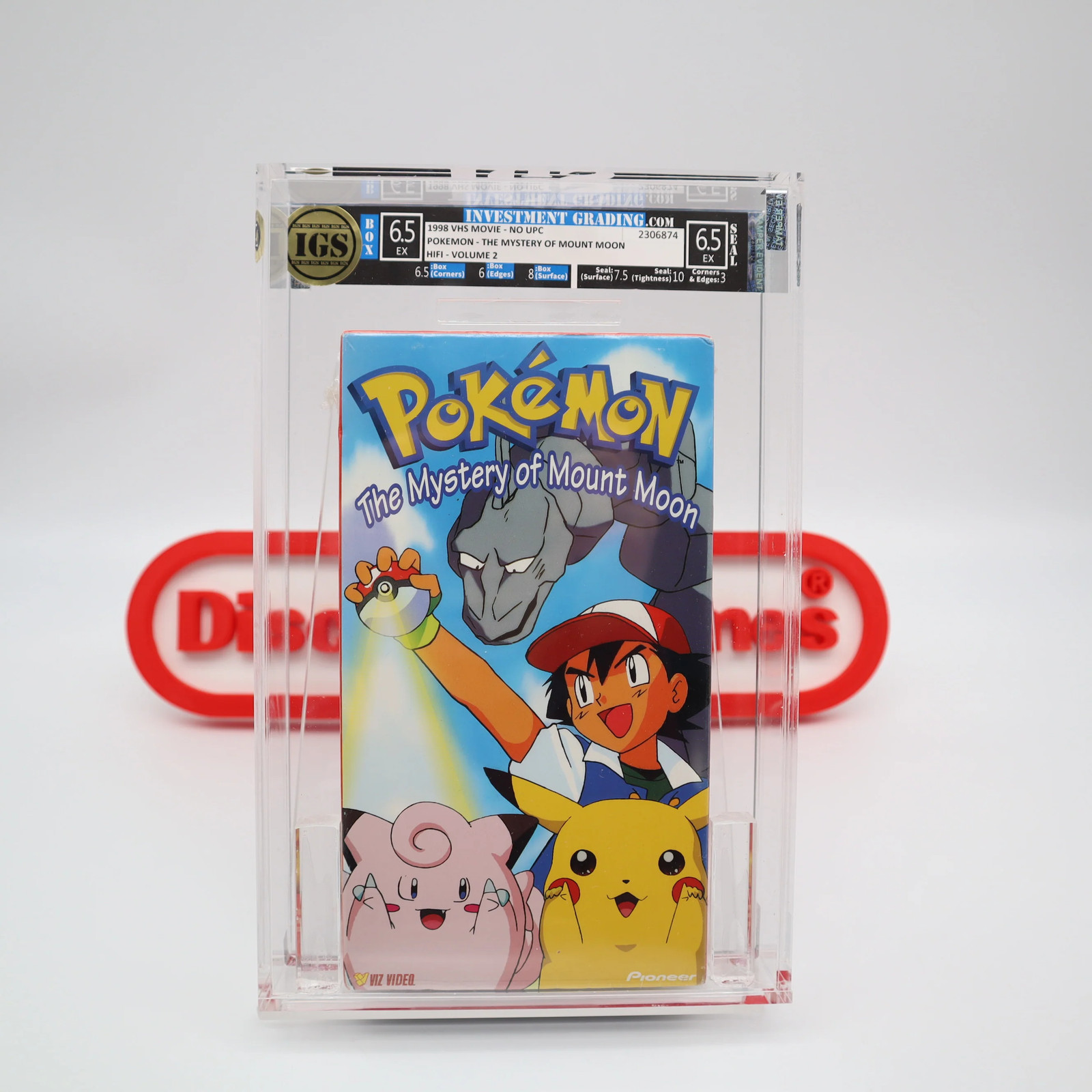 VHS POKEMON: THE MYSTERY OF MOUNT MOON – IGS GRADED 6.5 BOX & 6.5 SEALED – NEW!