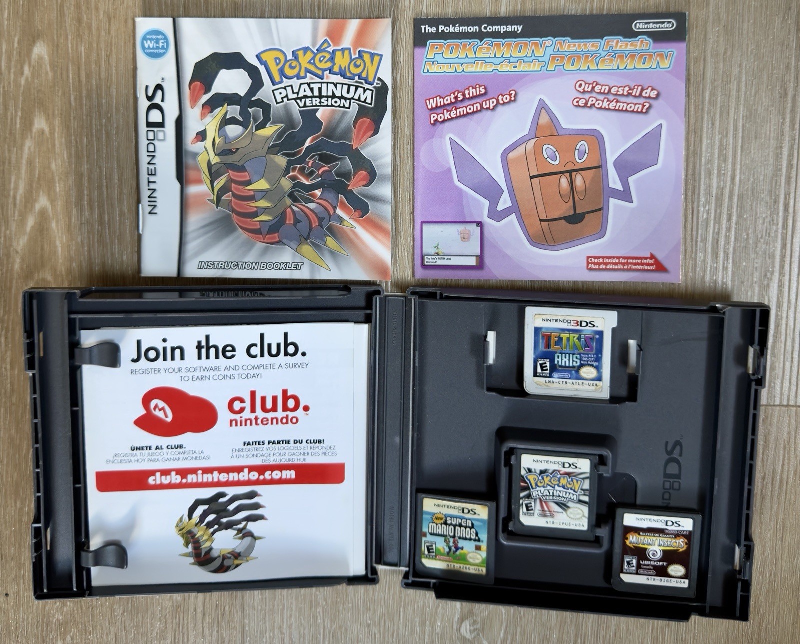Authentic Pokémon Platinum Version Complete in Box W/ Manual + 3 games BUNDLE