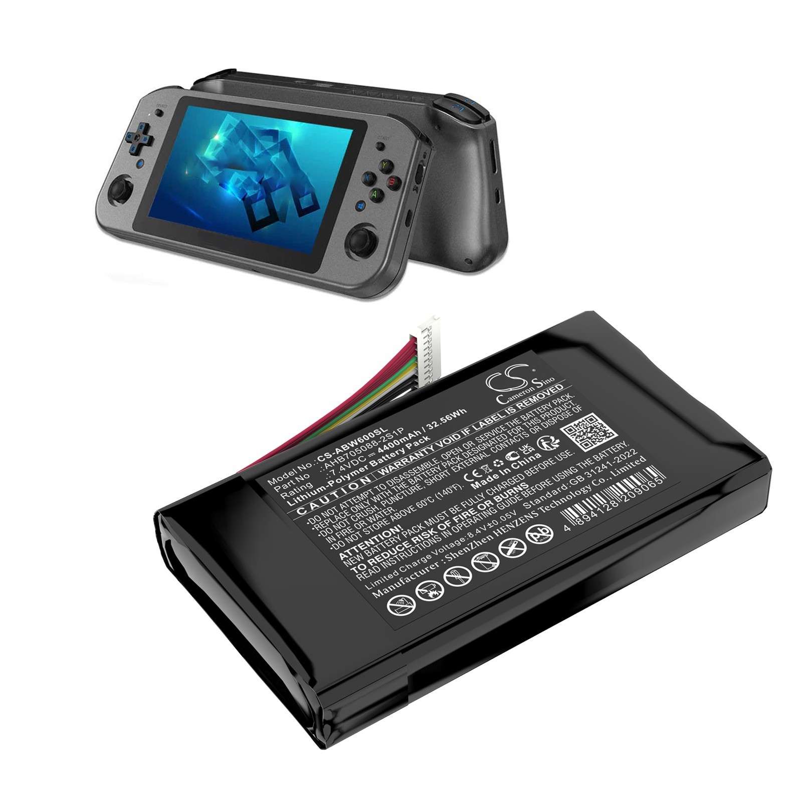 BATTERIE 4400mAh AHB705088-2S1P For Anbernic Win600 3020E 3050E 5.94″ Game PC
