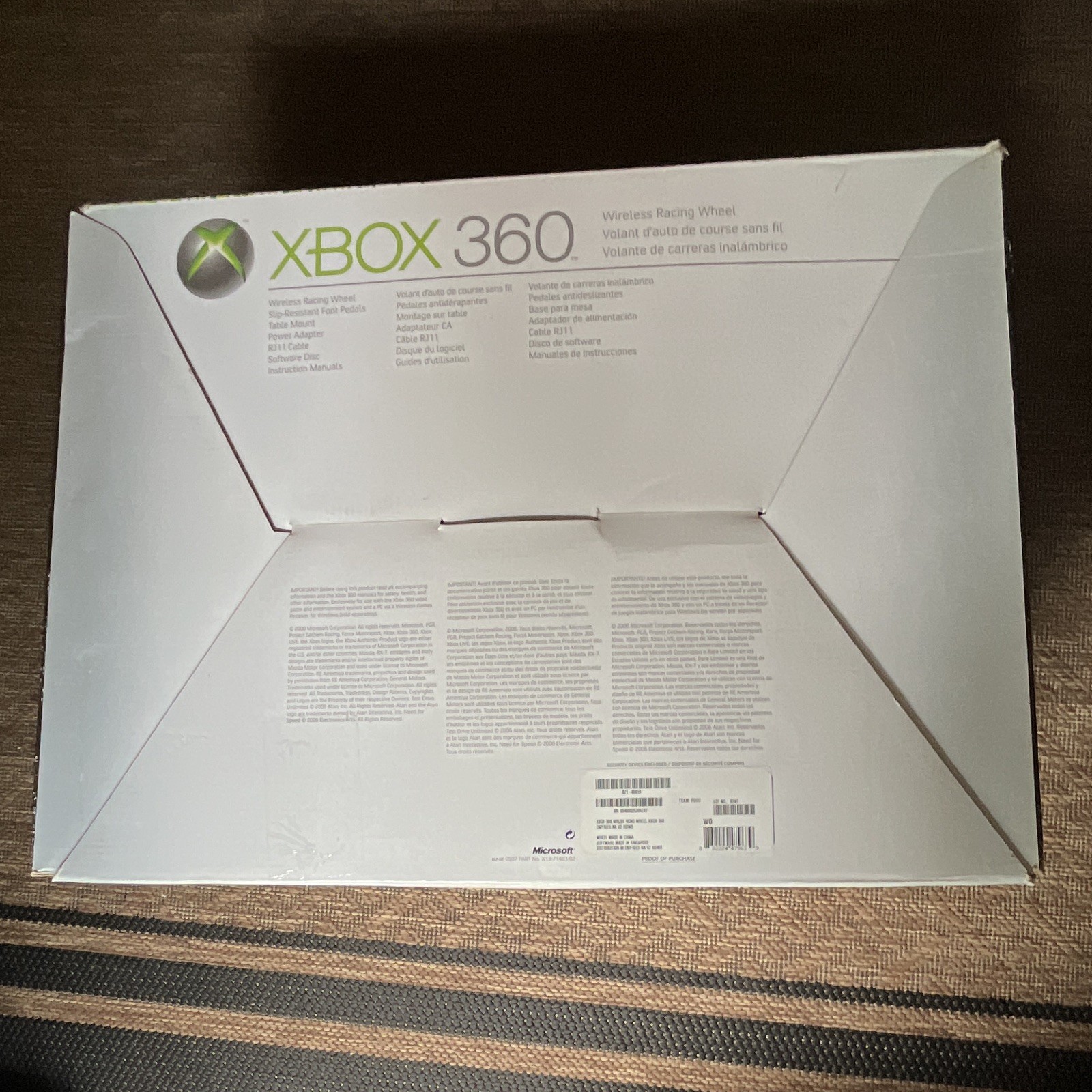 NIB Microsoft Xbox 360 Wireless Racing Wheel Controller Force FeedbackWhiteBlack