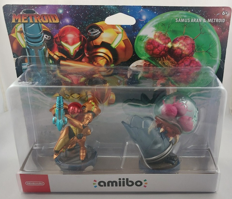 Metroid and Samus Aran Nintendo Amiibo 2-Pack – Brand New / Factory Sealed