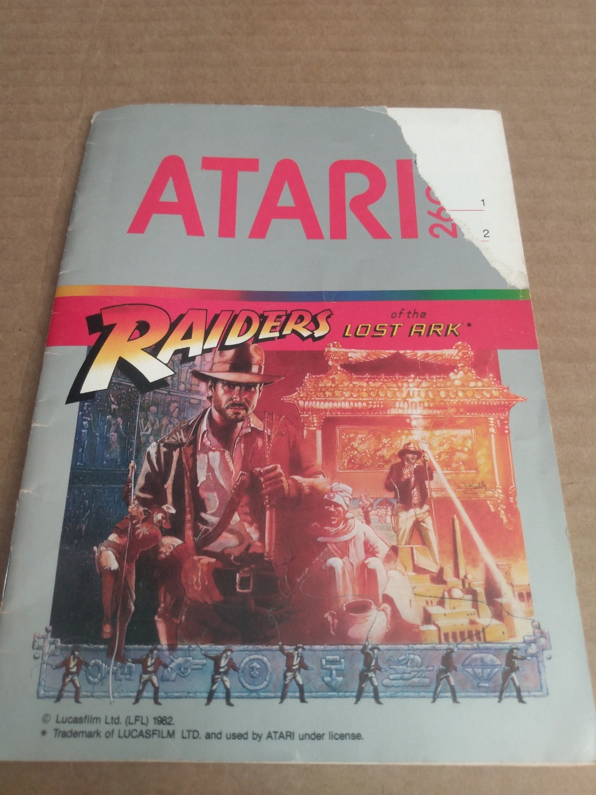 Atari Raiders Of The Lost Ark Game Instruction Book Manual Only Torn Corner
