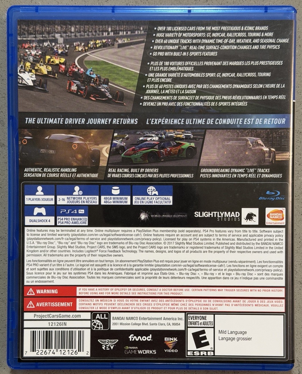 Project Cars 2 (Sony PlayStation 4, 2017) PS4