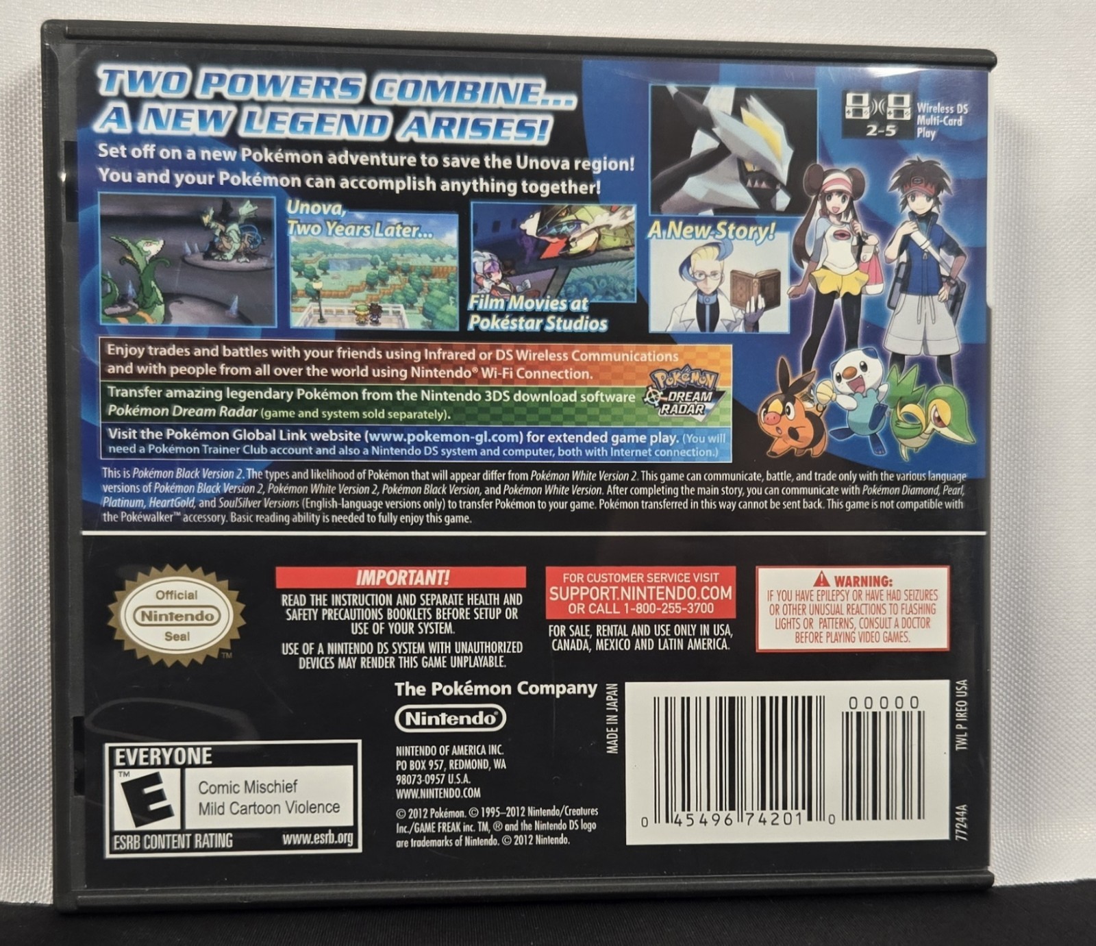 Pokémon Black Version 2 (Nintendo DS, 2012) **Box, Manual And Inserts ONLY**