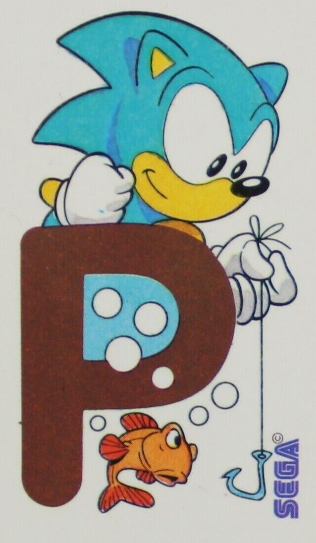 1992 SONIC THE HEDGEHOG Promo Sticker 6 x 3.5 cm. (2.25″ x 1.35″) Sega Spain