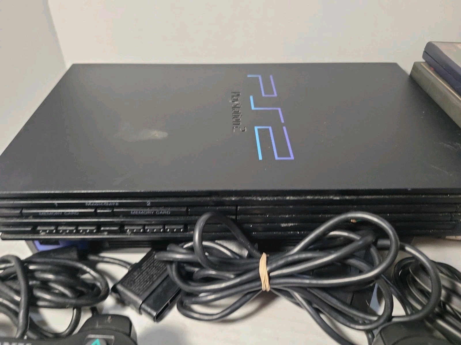 Sony PlayStation 2 Fat Console Black 2 Controlers And Games No AV Cable