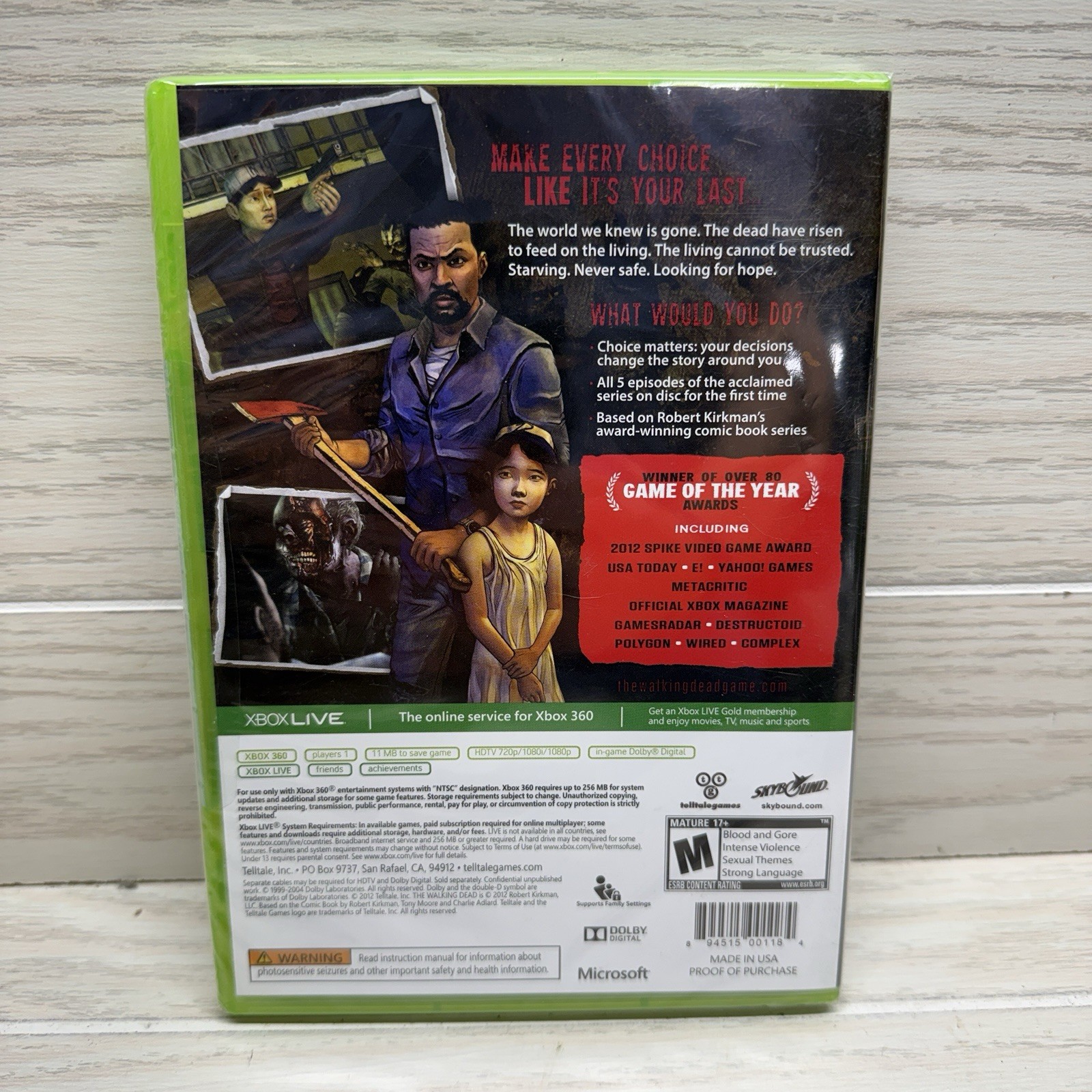 The Walking Dead: A Telltale Games Series (Xbox 360, 2012) NEW SEALED (No Tears)