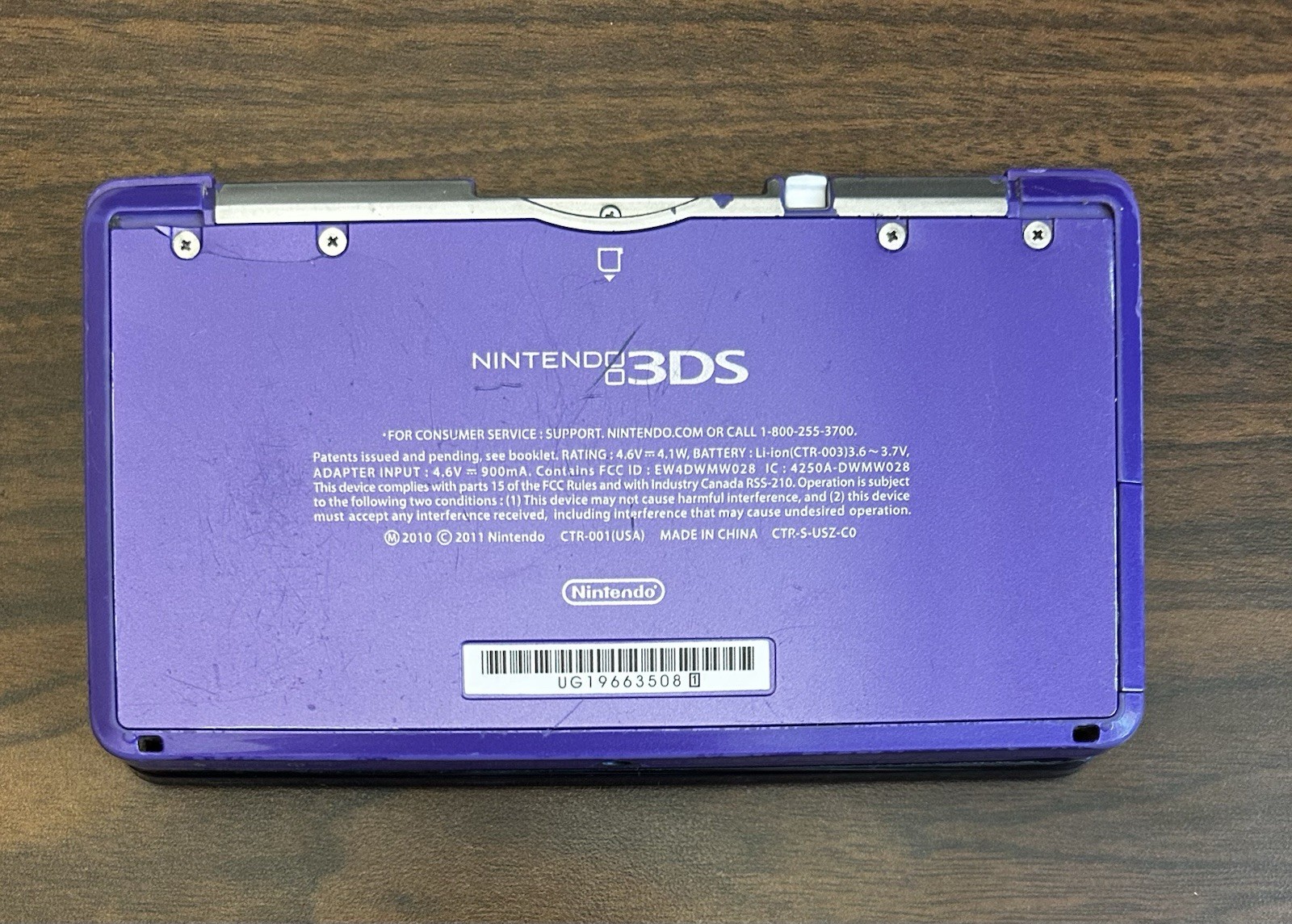 USA VERSION Nintendo 3DS Handheld System tested/working-midnight purple (B)