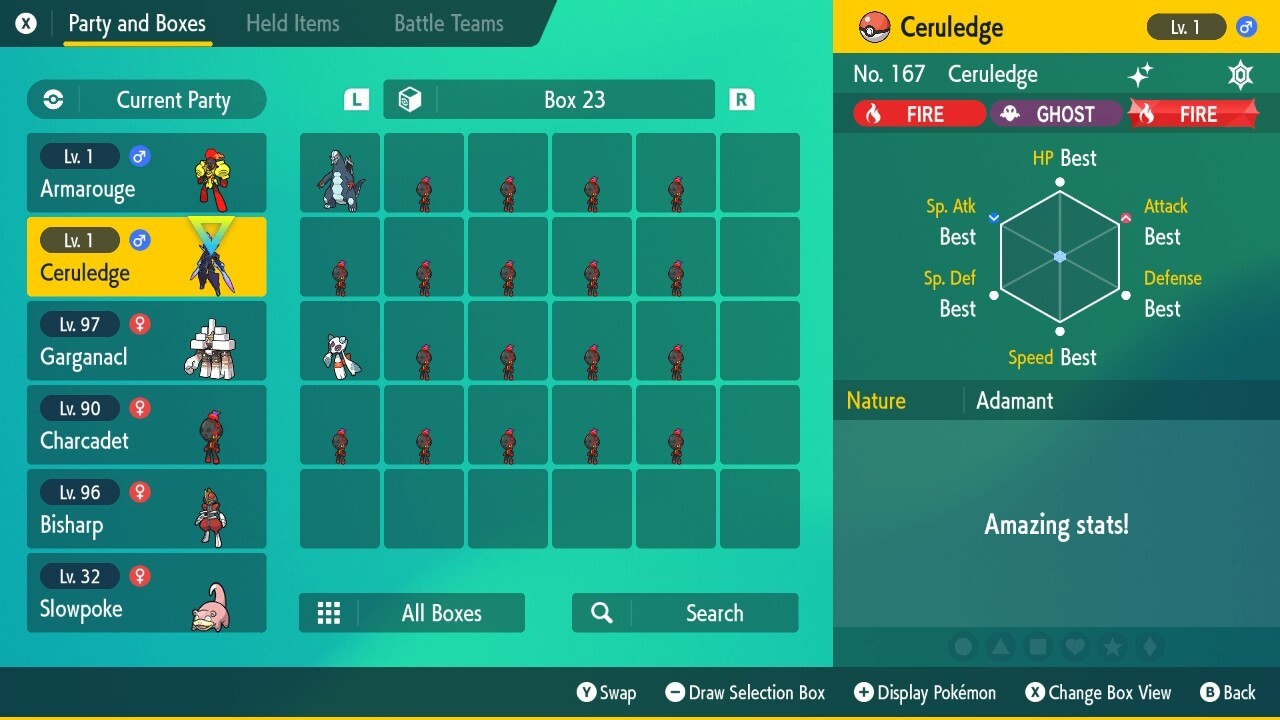 Shiny Ceruledge & Armarouge 6IV Bundle Pokemon Scarlet Violet with 2 Master Ball