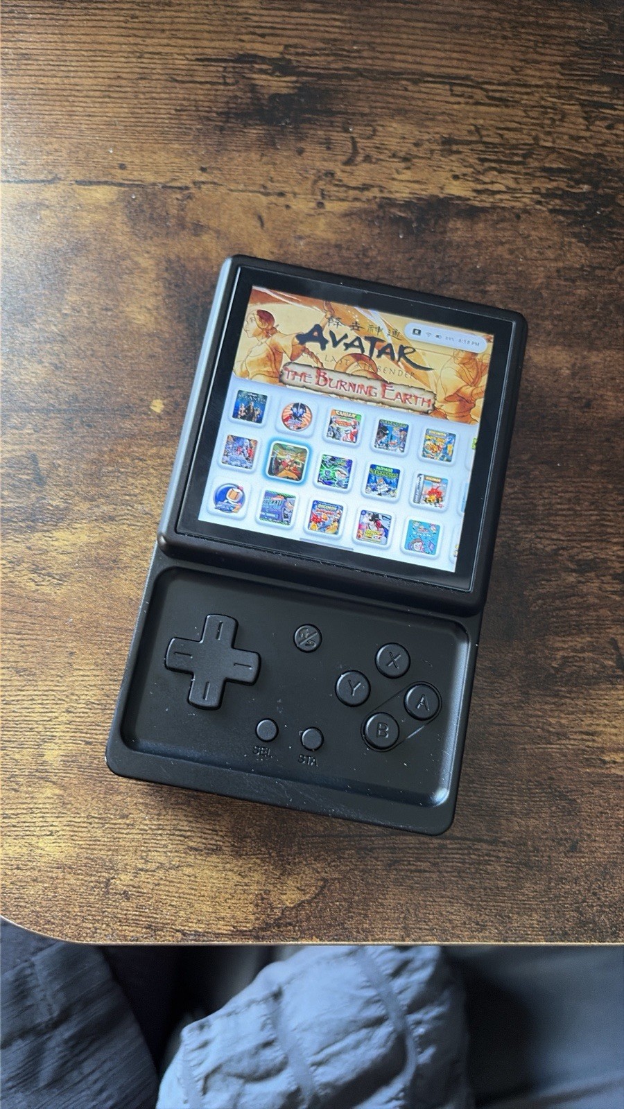 Black Handheld Game Console Flip Screen System, USB Connectivity, Wi-Fi