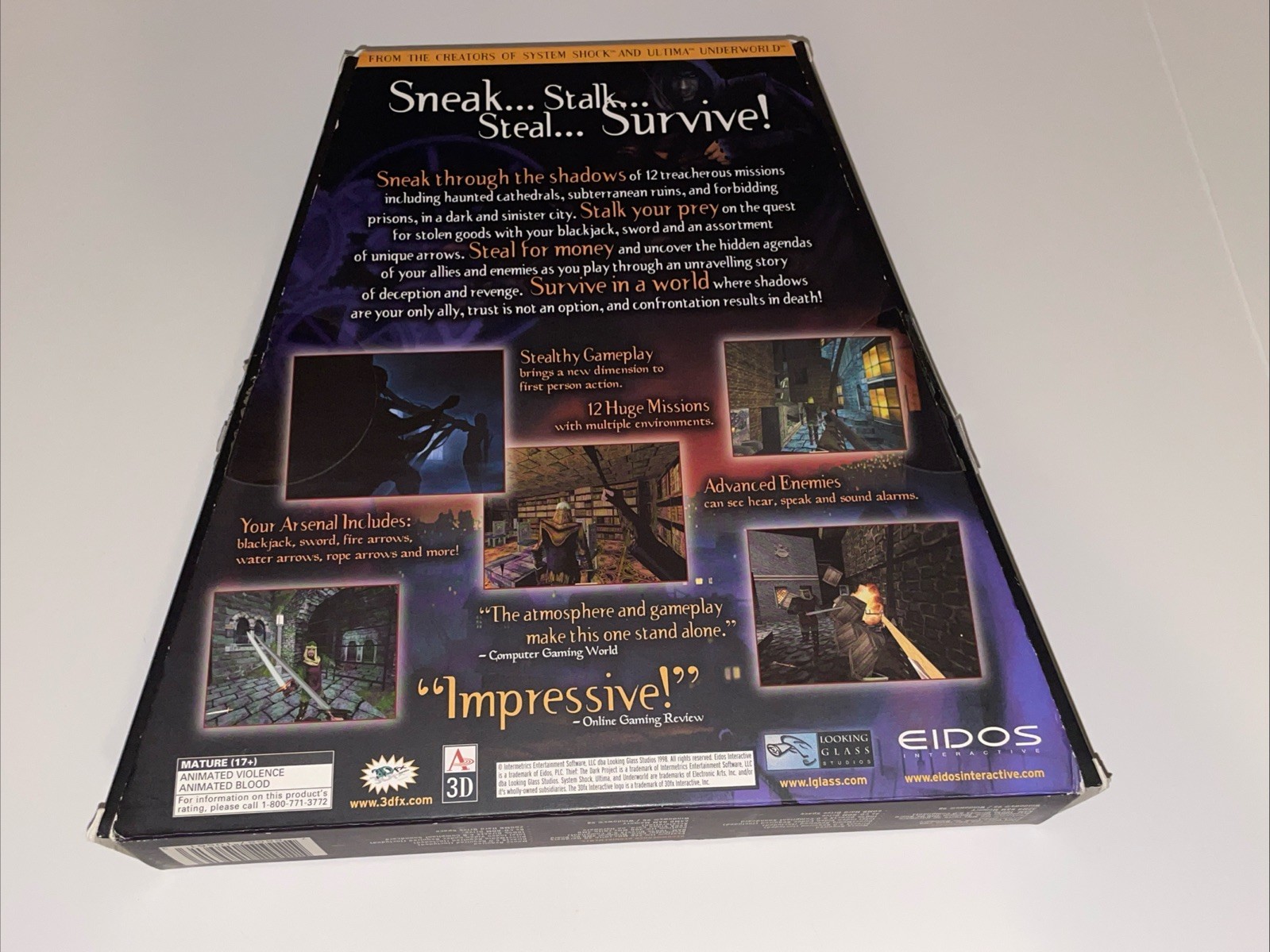 Thief Dark Project EIDOS Trapezoid Big Box PC Game W/ Demo Disk 1998