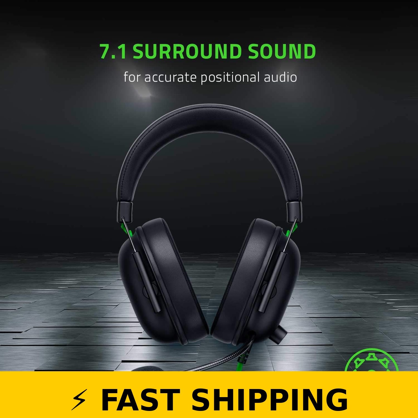 Razer BlackShark V2 X Gaming Headset – 7.1 Surround Sound – Black