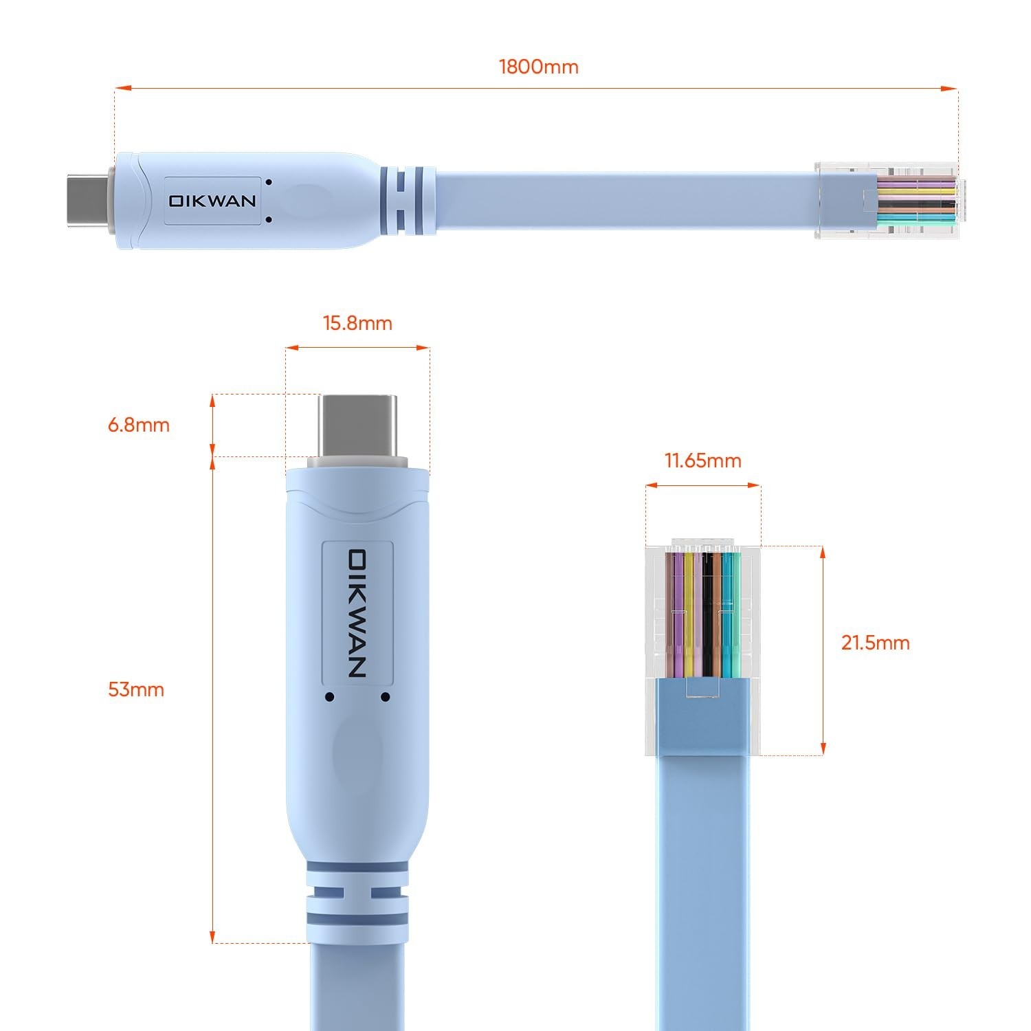 USB-C Console Cable 2-Pack for Cisco Routers, Switches, Windows, Linux
