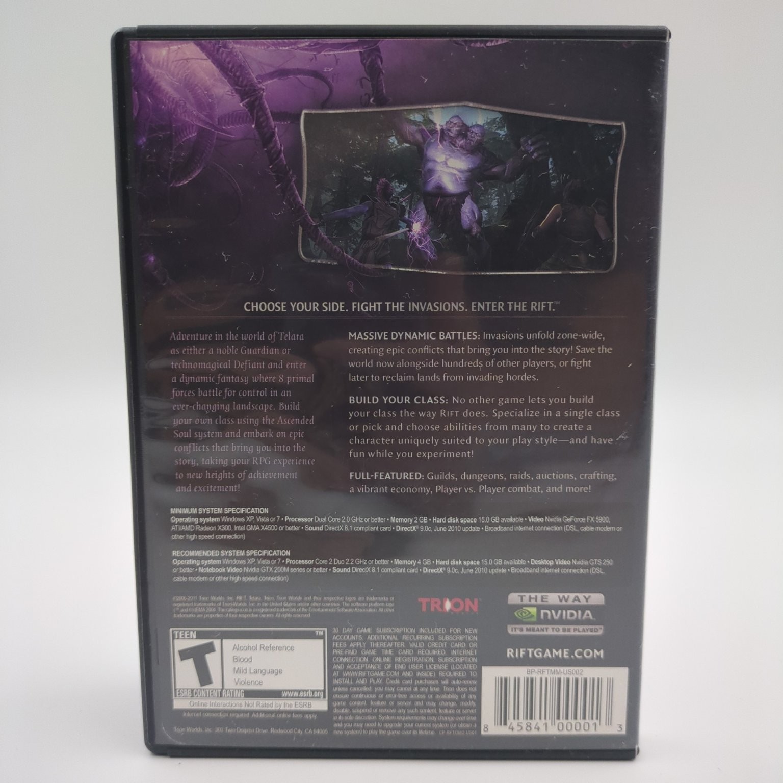 RIFT PC Video Game Trion Worlds MMORPG Fantasy Online Multiplayer