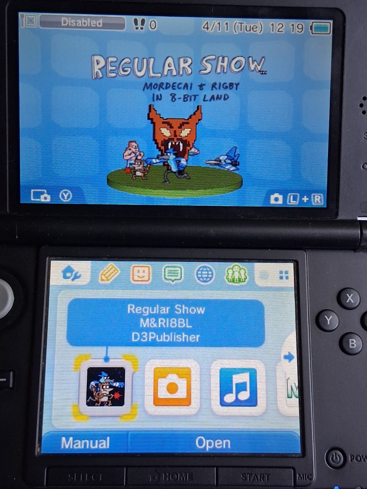 Regular Show 3DS Mordecai Rigby 8 Bit Land Nintendo Complete Tested Working CIB