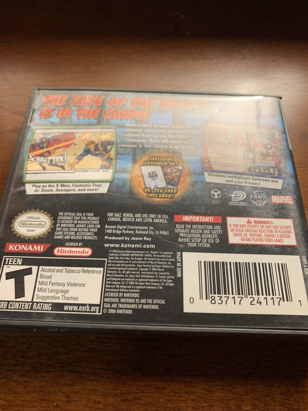 Marvel Trading Card Game (Nintendo DS) Case ONLY No Game / Authentic USA Version