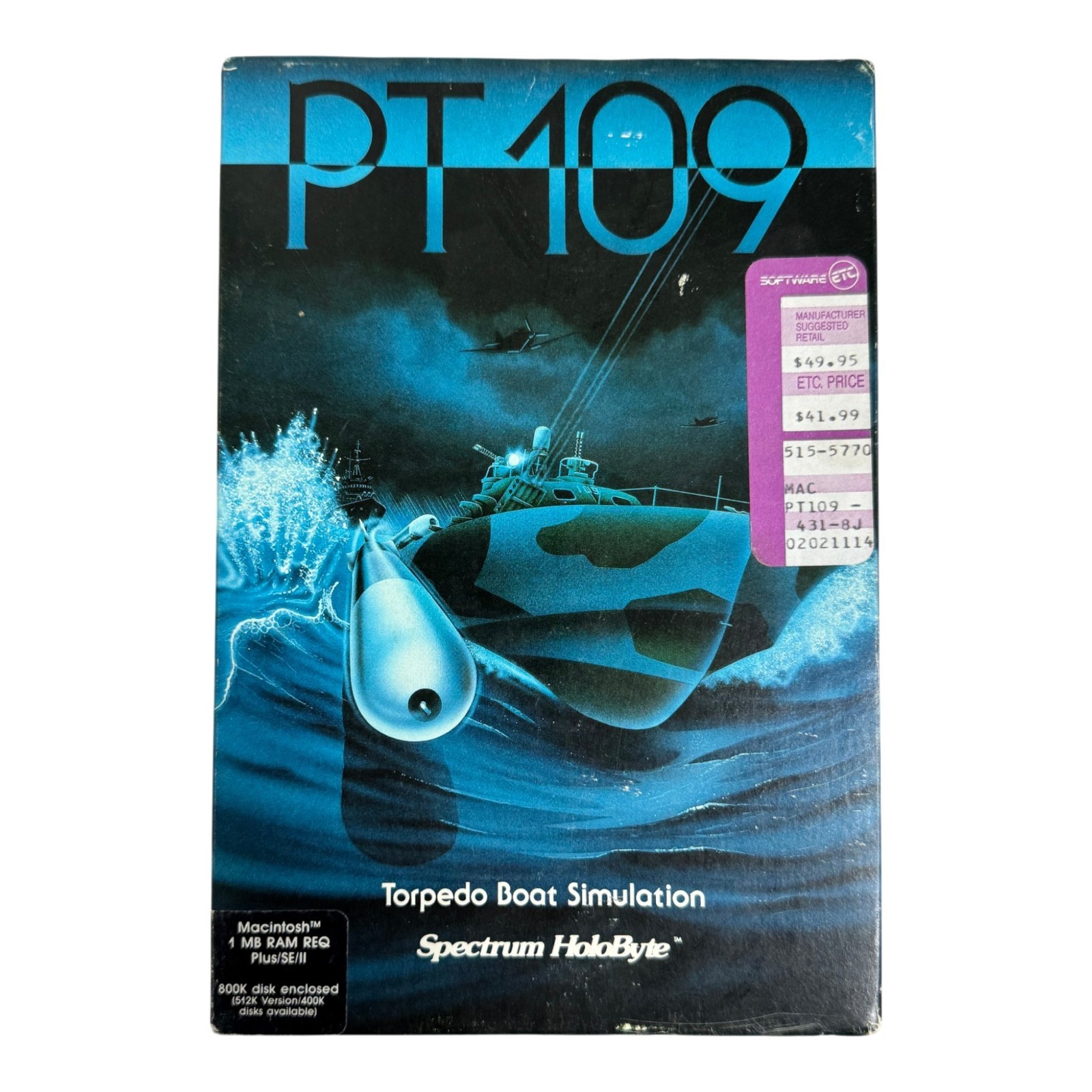 PT-109 Torpedo Boat Simulation IBM PC Spectrum HoloByte 1987 Vintage Game