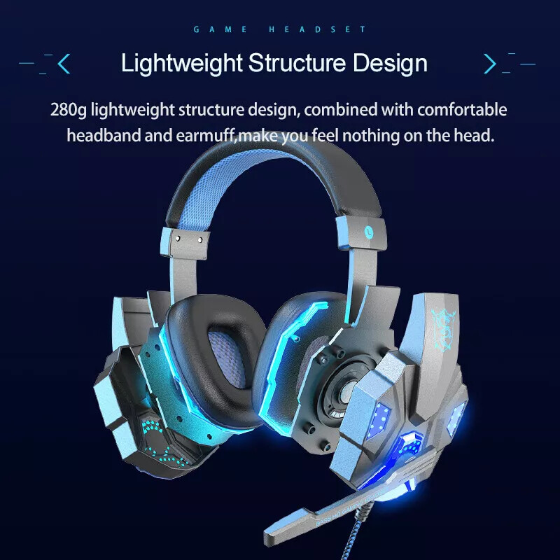 3.5mm Gaming Headset Mic for PS4 PS5 PC Xbox One Mic Stereo Bass Surround Sound