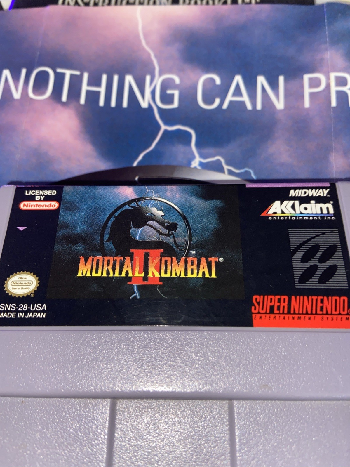 Vintage 1994 Mortal Kombat 2 Super Nintendo Snes W/ Box, Manual, & Poster