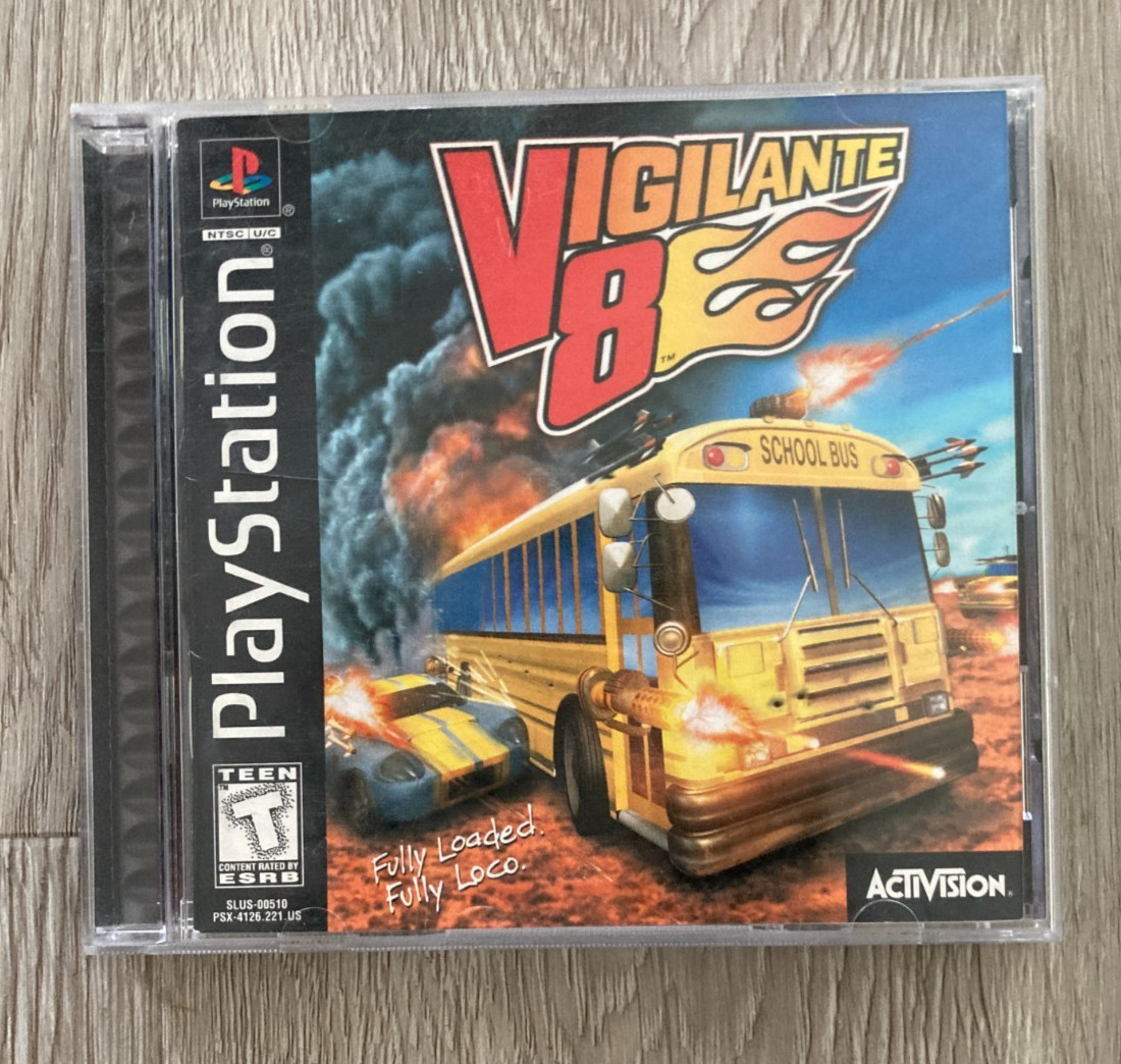 Vigilante 8 Sony PlayStation 1, Black Label Game, Complete in Box (1998)