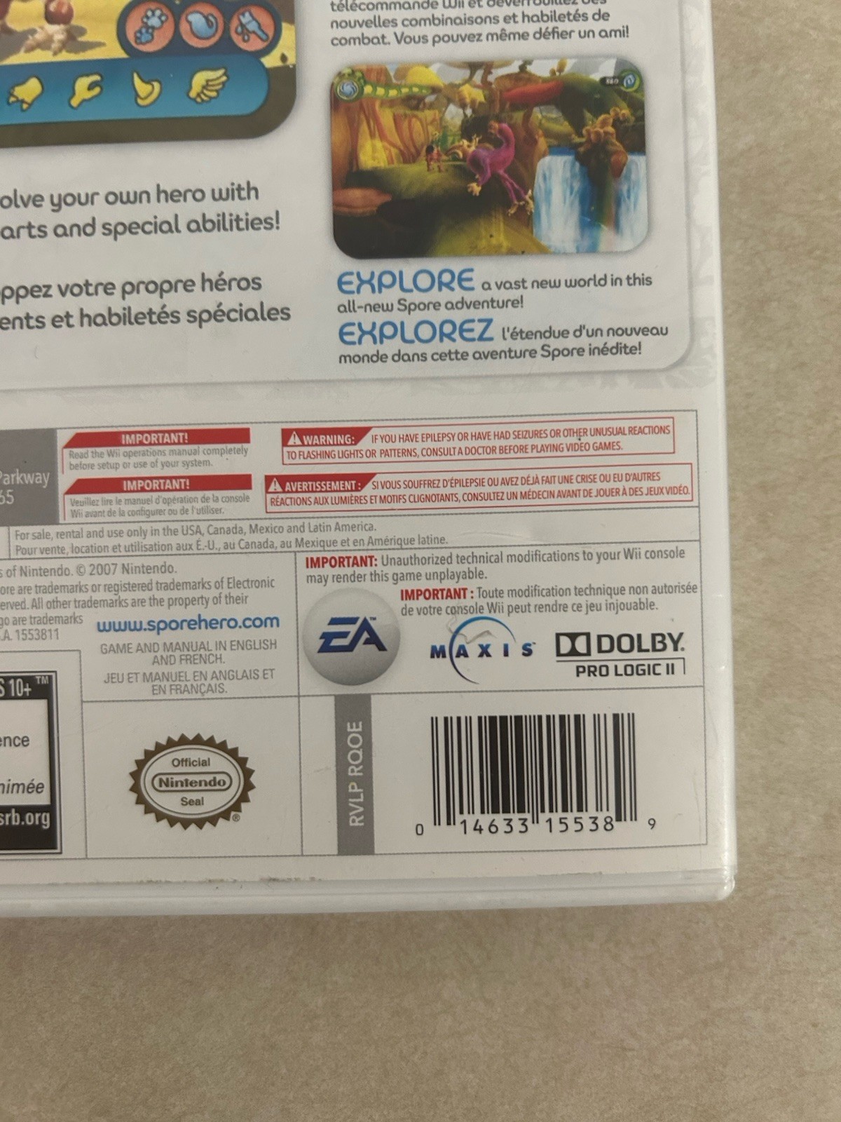 Spore Hero (Nintendo Wii, 2009) Complete with Manual and Tested Working
