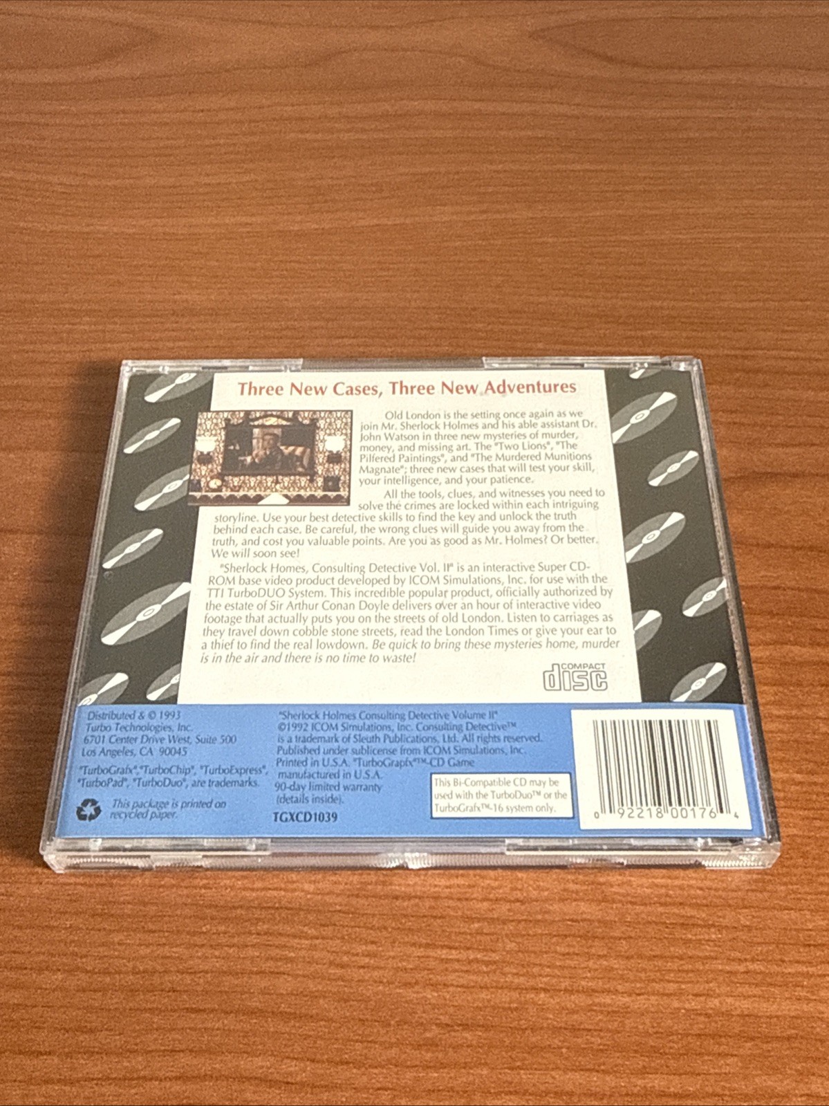 Sherlock Holmes Consulting Detective Volume 2 – TurboGrafx-16 CD TurboDuo Game