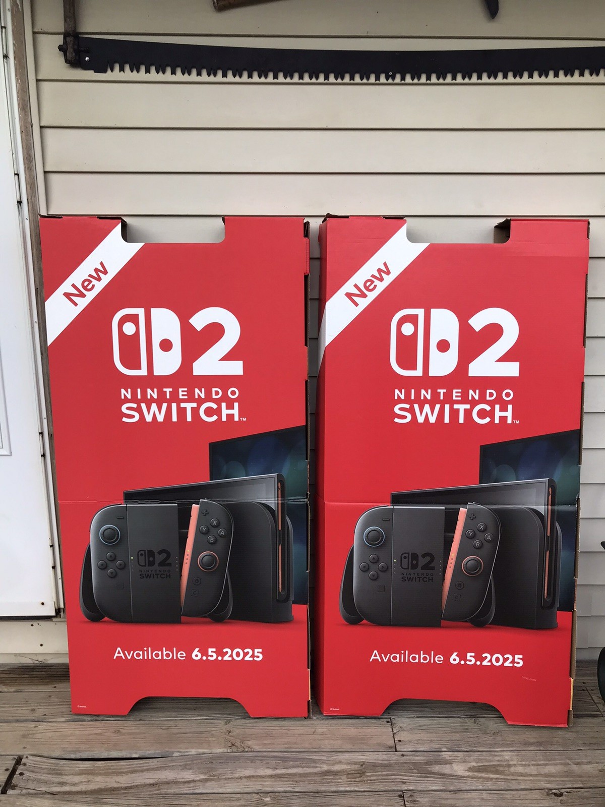 Lot Of 2 5ft Mario Kart World Cardboard Display Double Sided Nintendo Switch 2