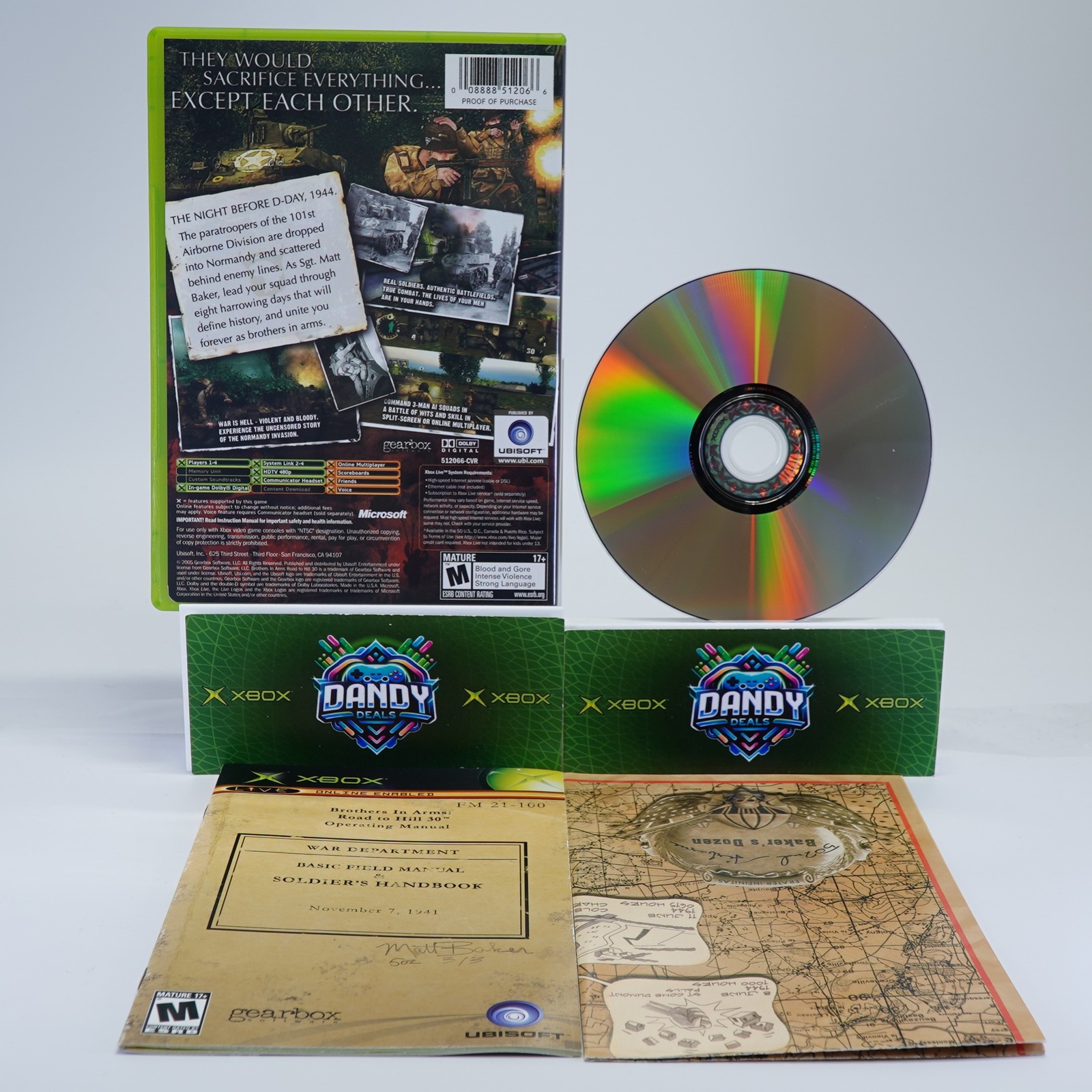 Brothers in Arms Road to Hill 30 CIB W/ Manual + Map – Xbox