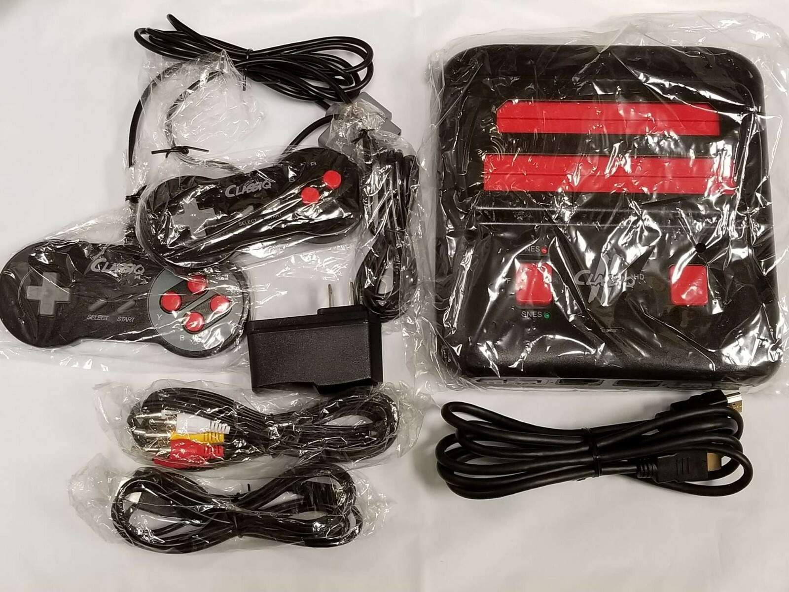 Classiq 2 HD 720p Twin Video Game System Black/Red for SNES/NES *OLD SKOOL* OB