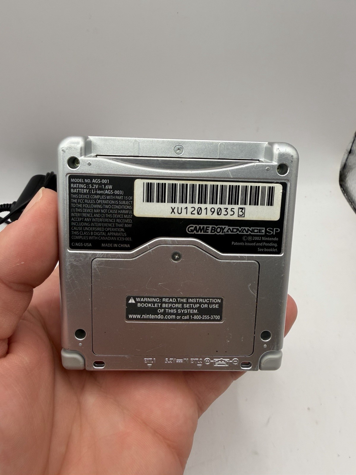 Nintendo Game Boy Advance SP Silver Console AGS-001 Handheld System