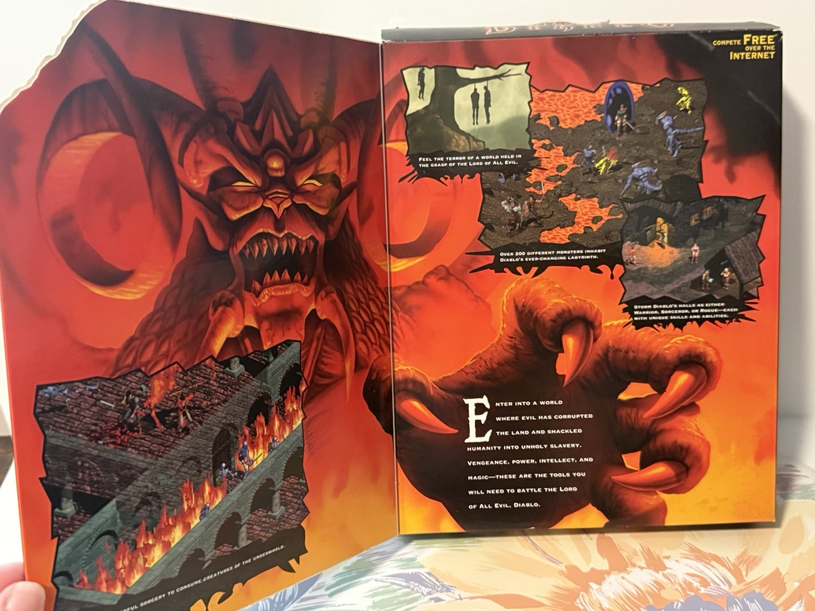 DIABLO BIG BOX Game Instruction Booklet Insert Blizzard Entertainment COMPLETE !
