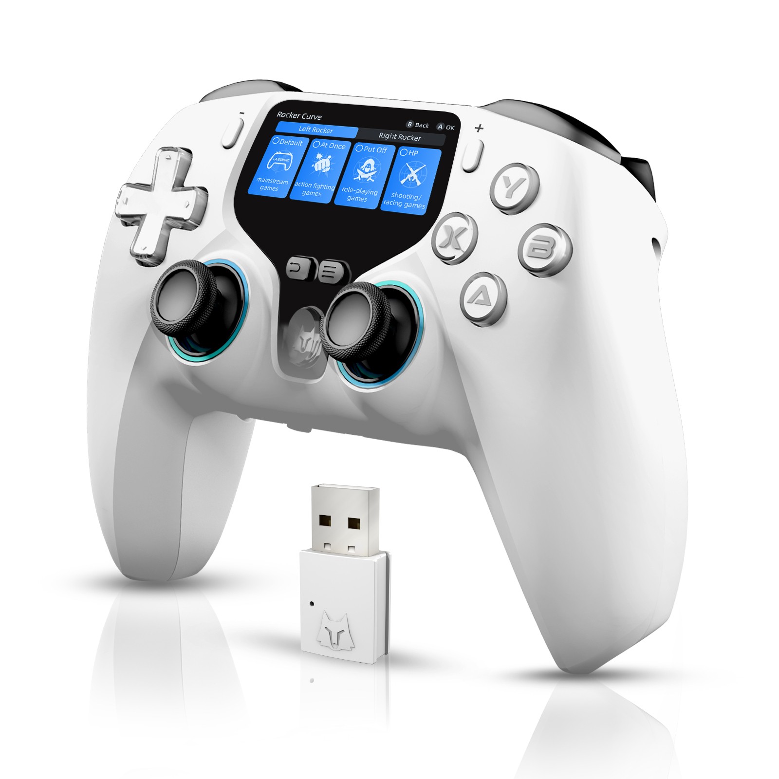 Wireless Gaming Controller with Interactive Screen for PC/P3/Switch/Android