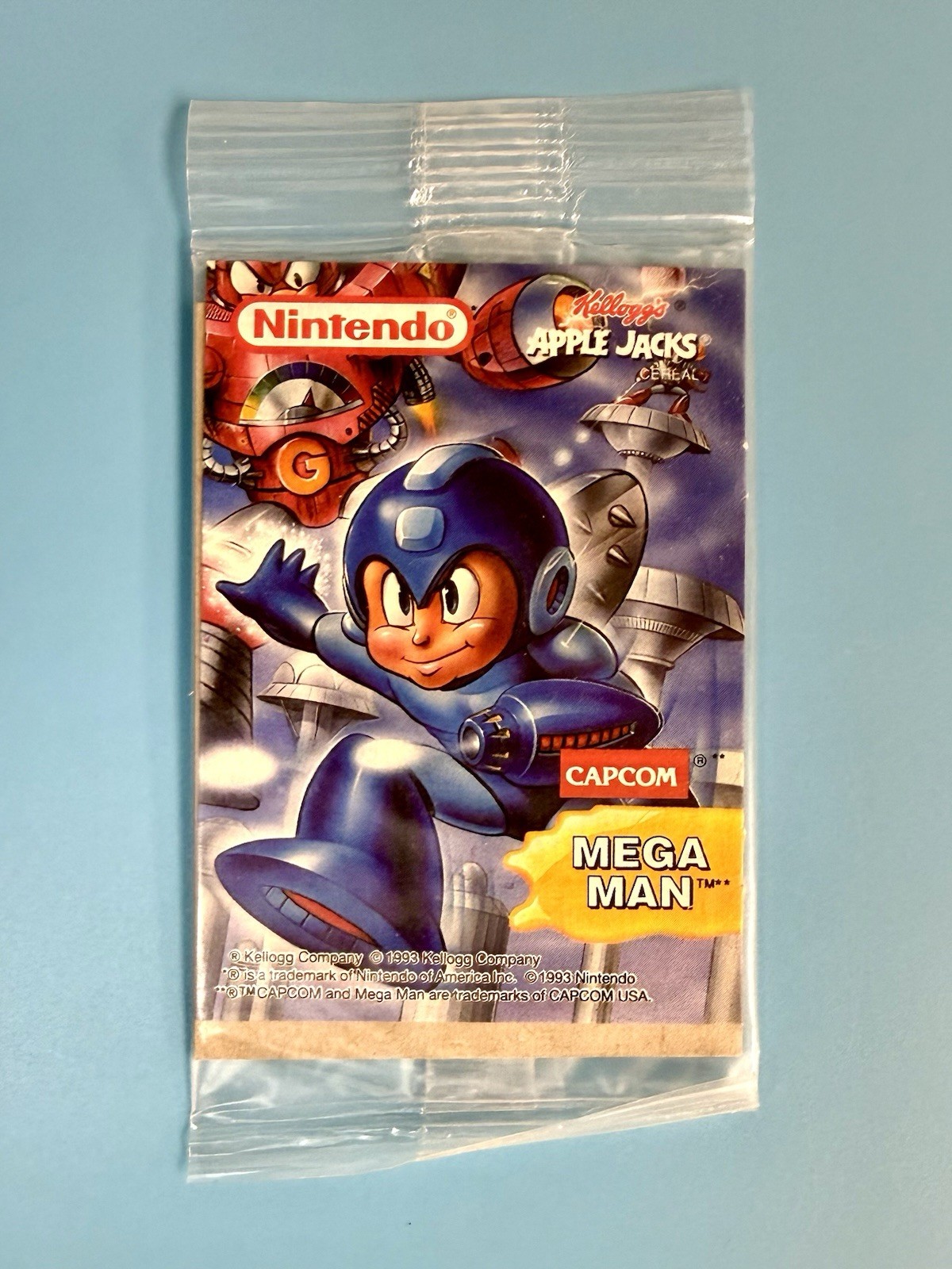 Mega Man Capcom Kellogg’s Apple Jacks Promo Trading Card Nintendo Sealed 1993