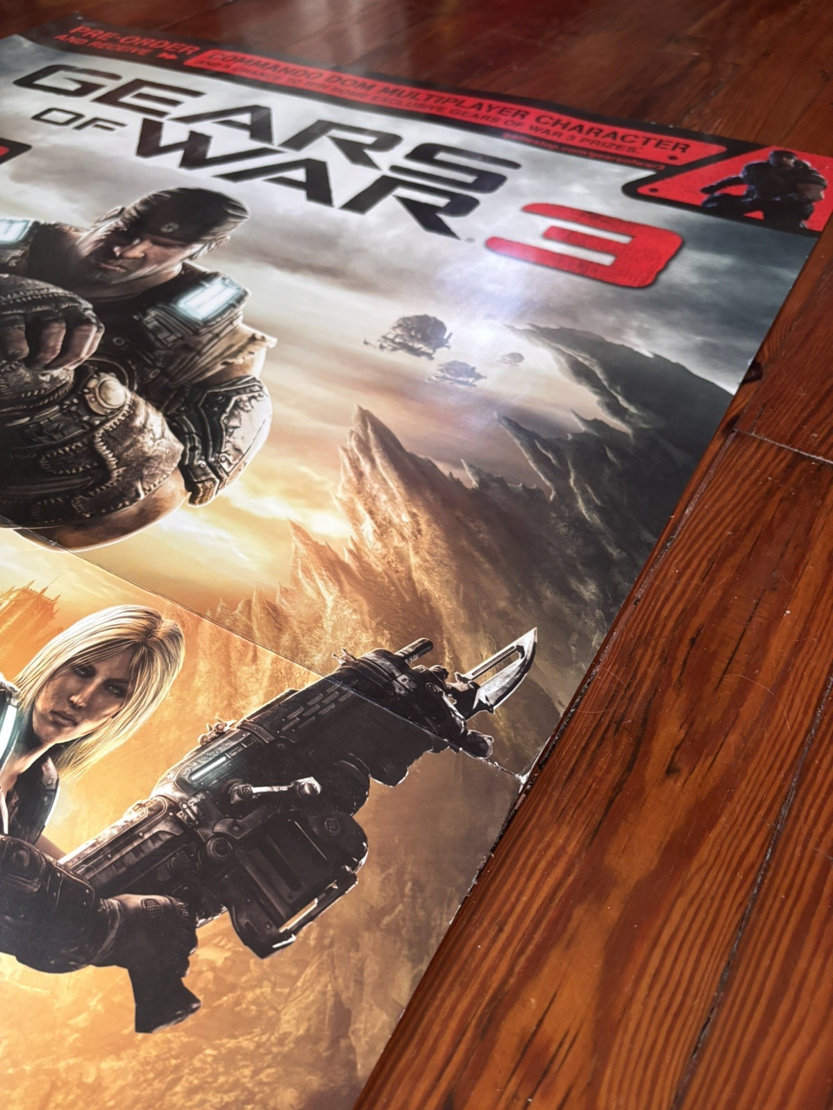 Gears of War 3 Gamestop 2011 Launch Poster GIANT 48 x 33 Storefront Display Xbox