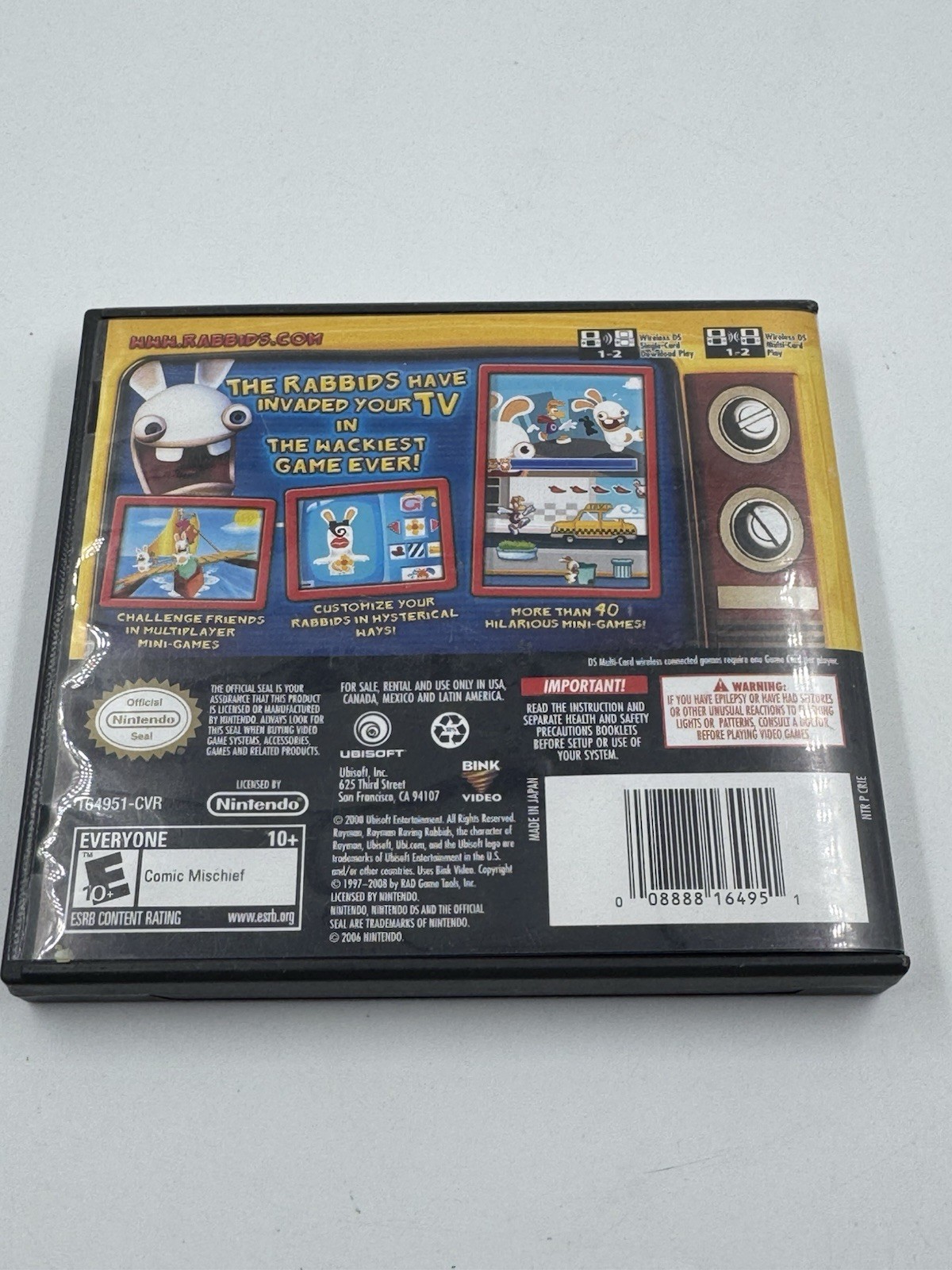 Rayman Raving Rabbids TV Party (Nintendo DS, 2008) CIB Complete w/ Manual Tested