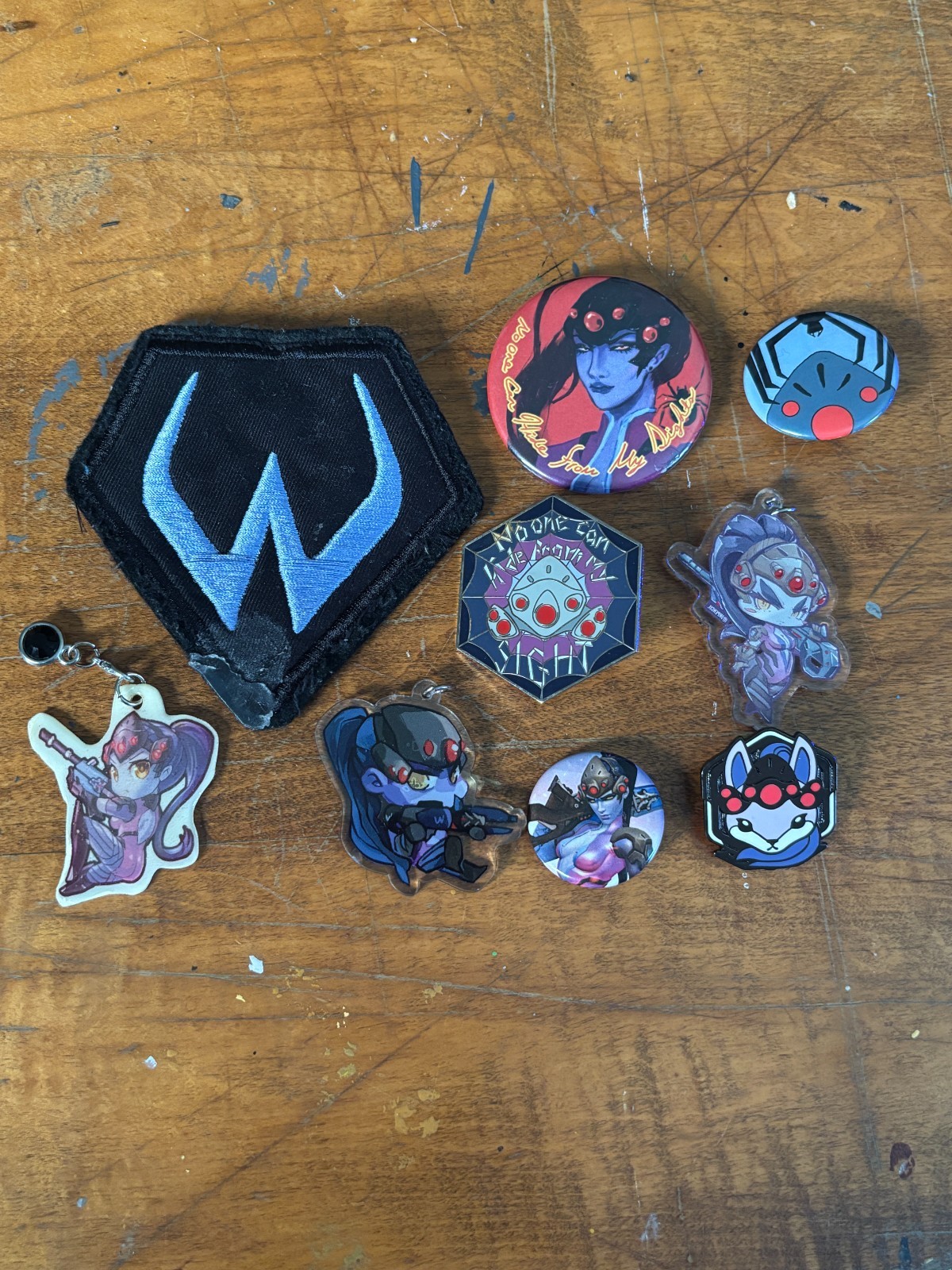 Overwatch Widowmaker Pin Patch and Enamel Pin Set