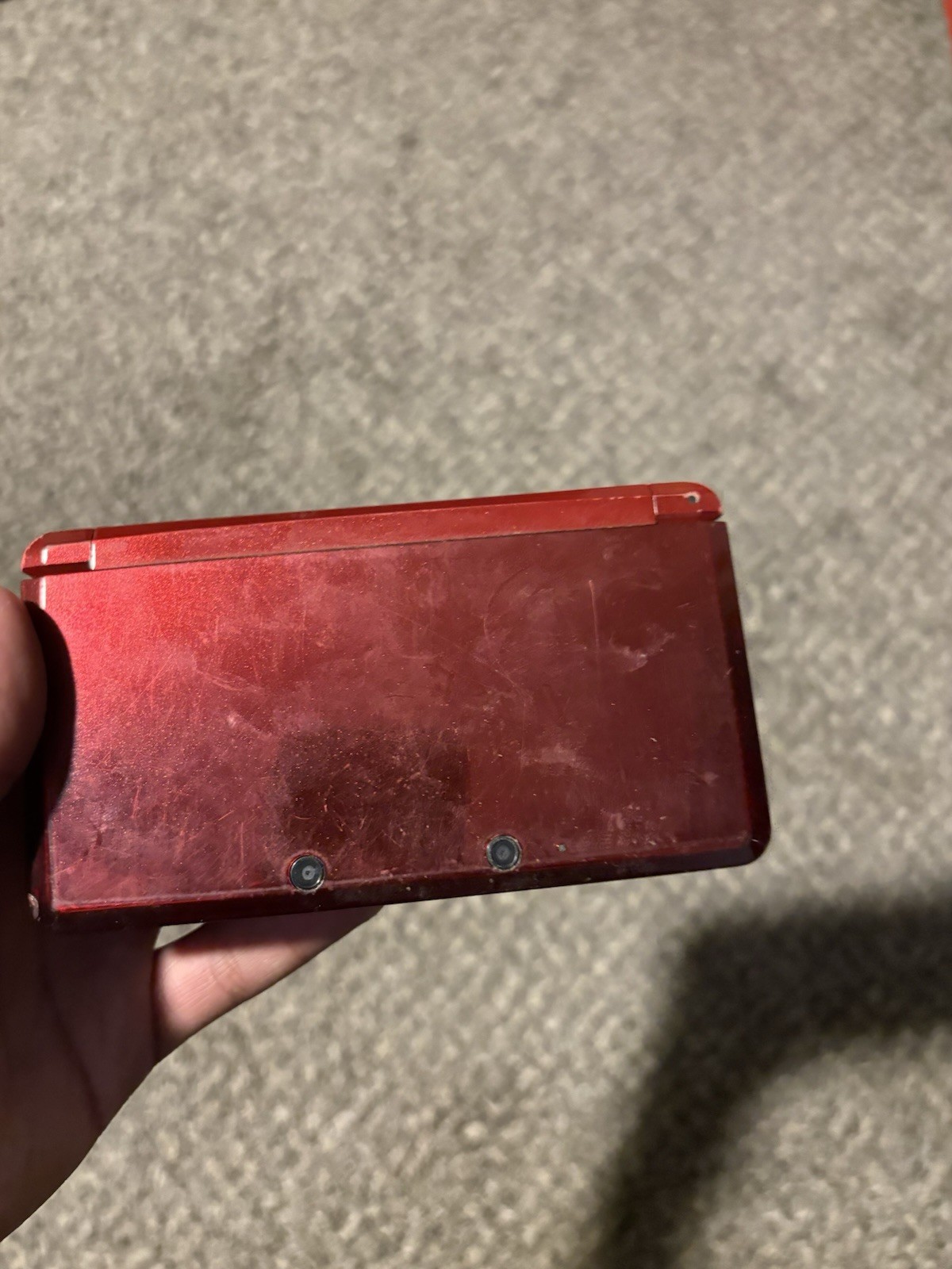 Red Nintendo 3Ds With Charger And Stylus Included