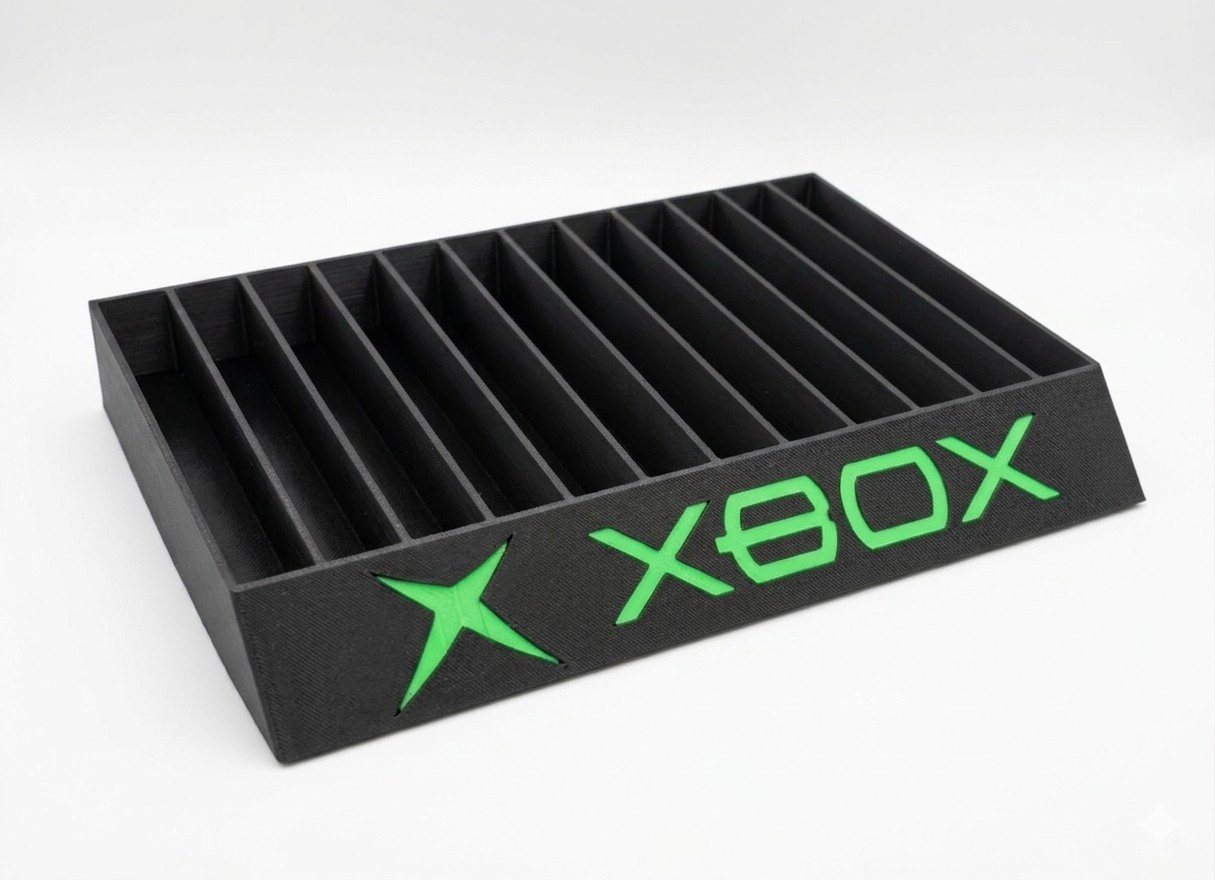 3D Printed Xbox Game Display Stand – Holds 12 Games Multiple Color Option