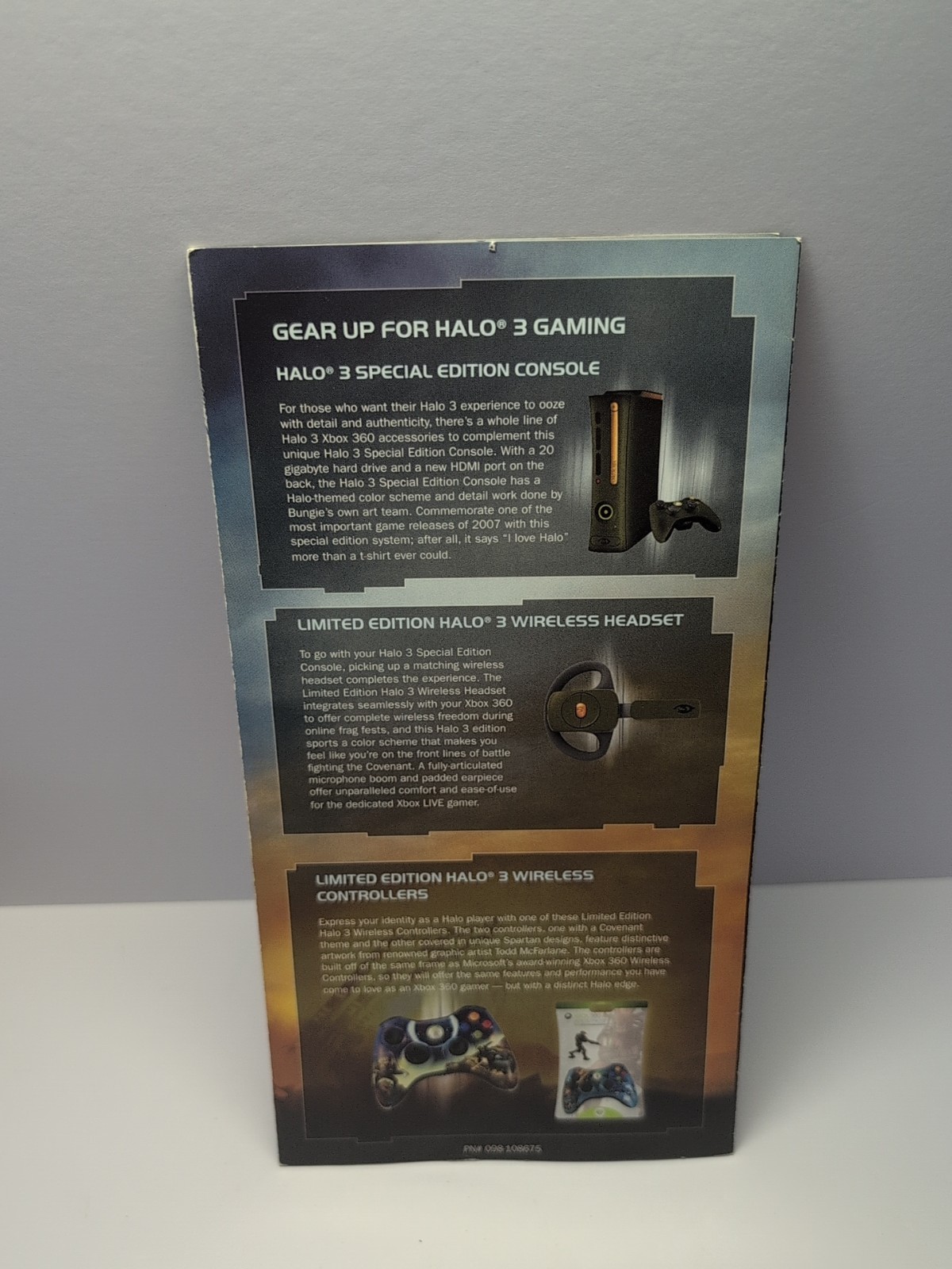Halo 3 Microsoft Xbox 360 Promotional Pre-Release Product Information Pamphlet