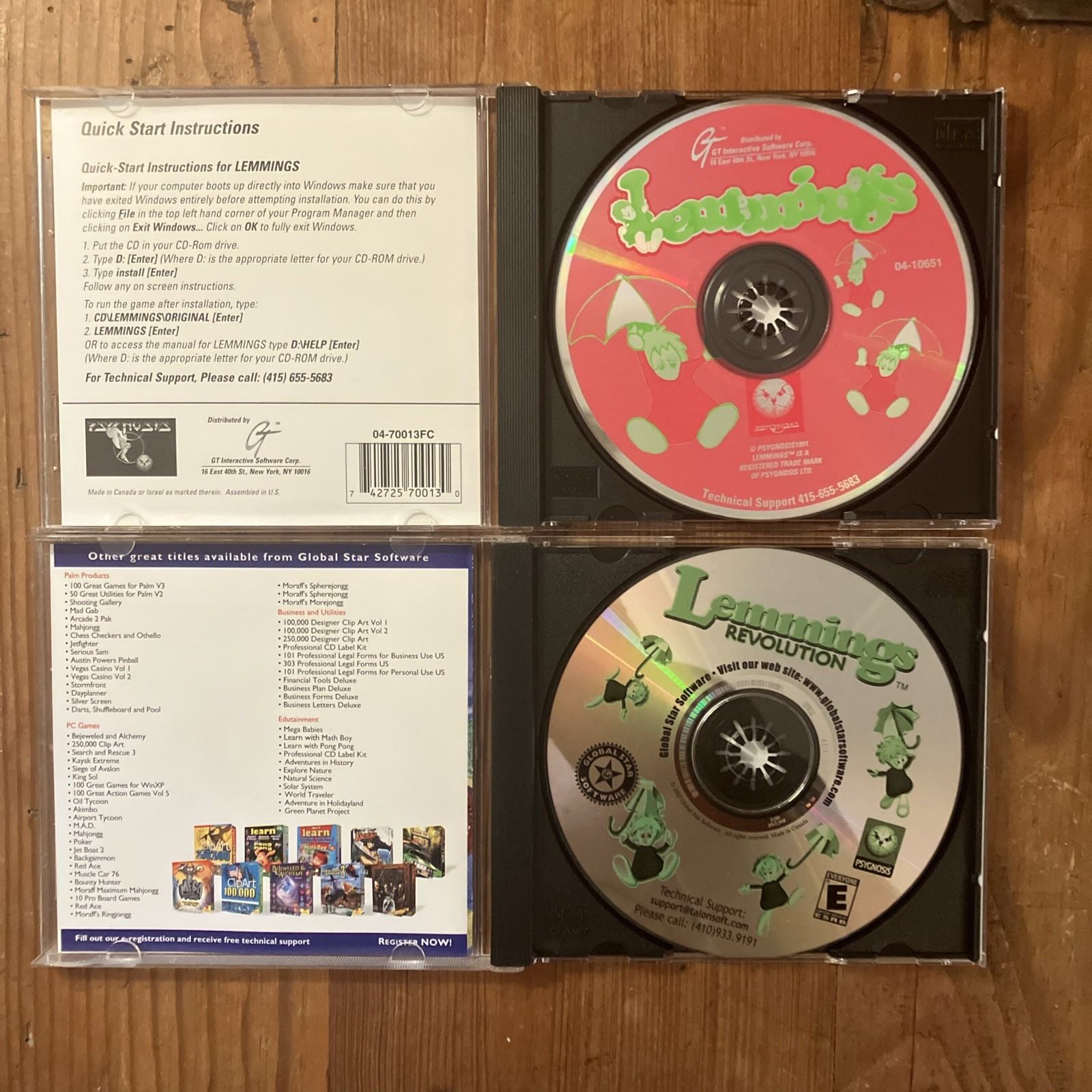 LEMMINGS (PC CD-ROM, 1991) Original Puzzle Adventure Game + Revolutions Lot