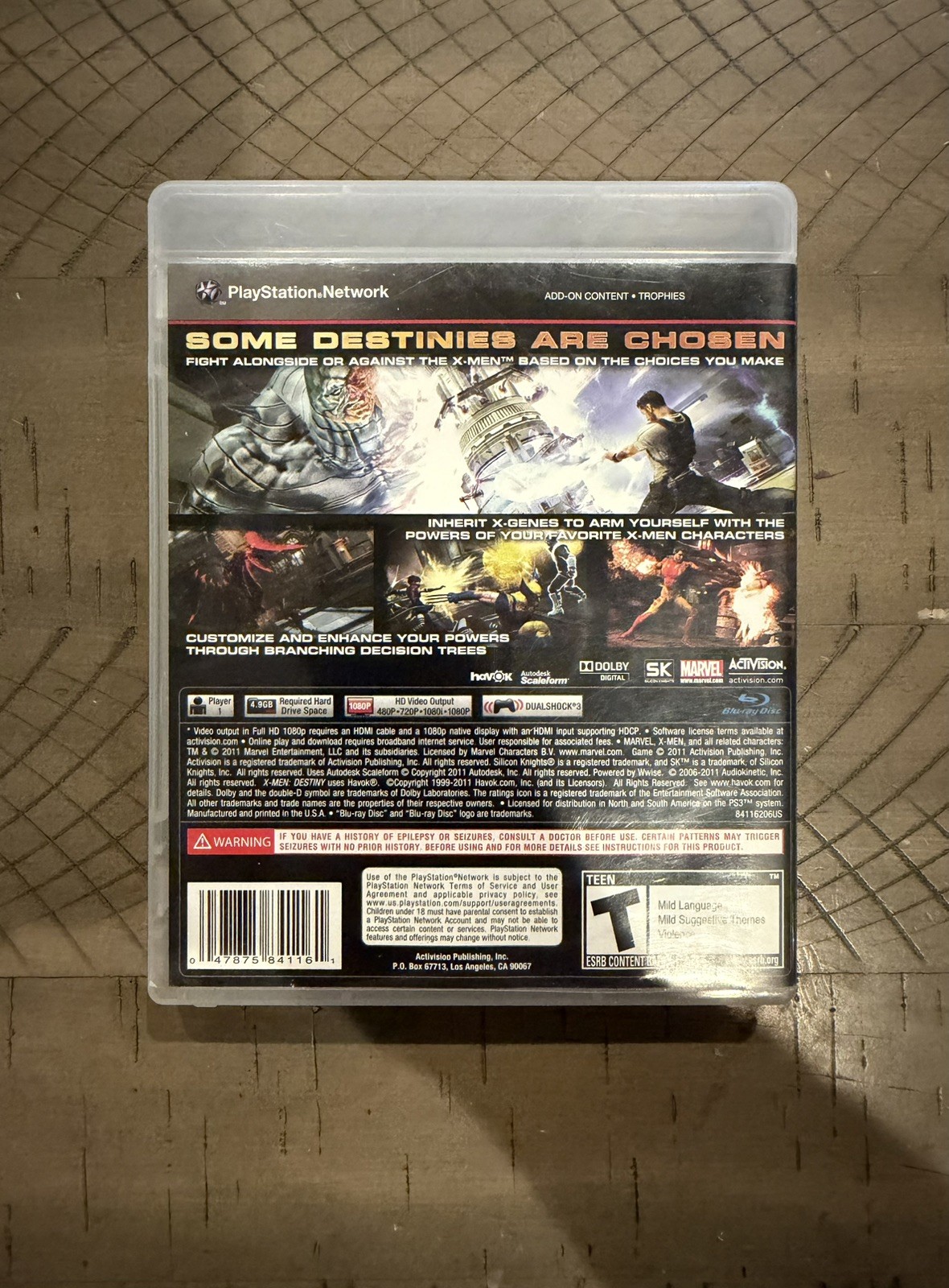 X-Men: Destiny; Boxed (Sony PlayStation 3, 2011)
