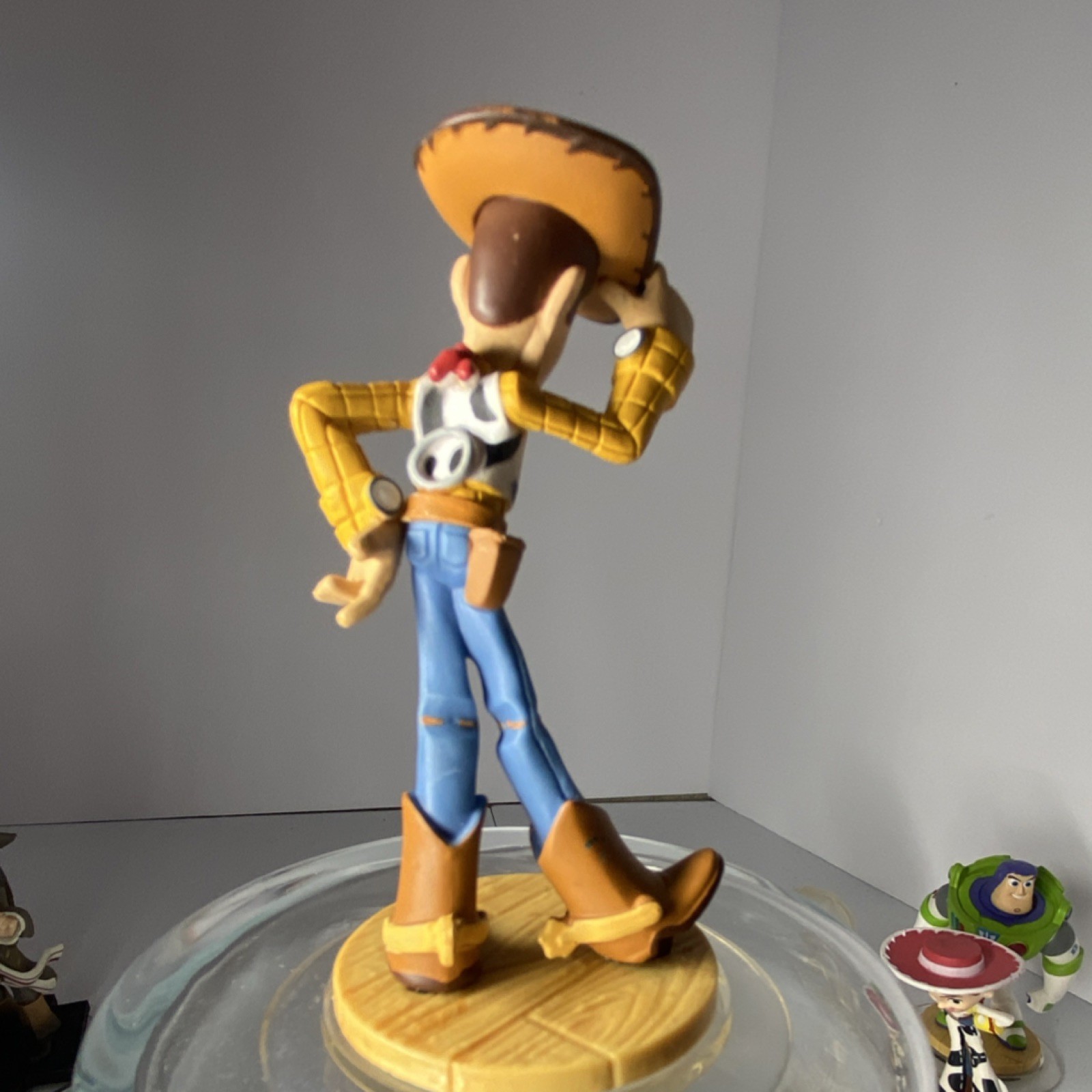 Disney Infinity Buzz Lightyear Jessie Woody Figures w/ Clear Base