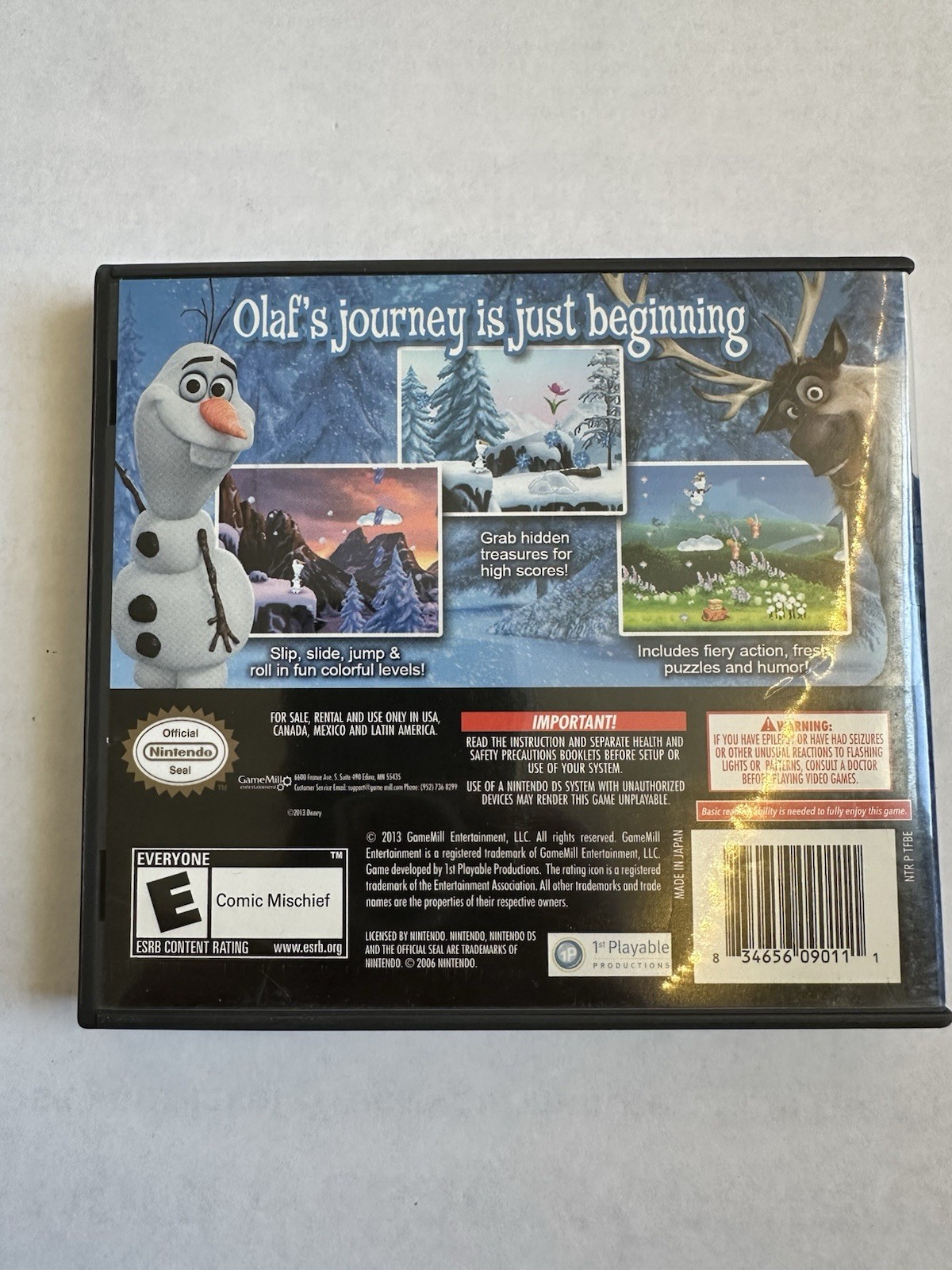 Frozen: Olafs Quest Nintendo DS CASE AND MANUAL ONLY NO GAME AUTHENTIC!