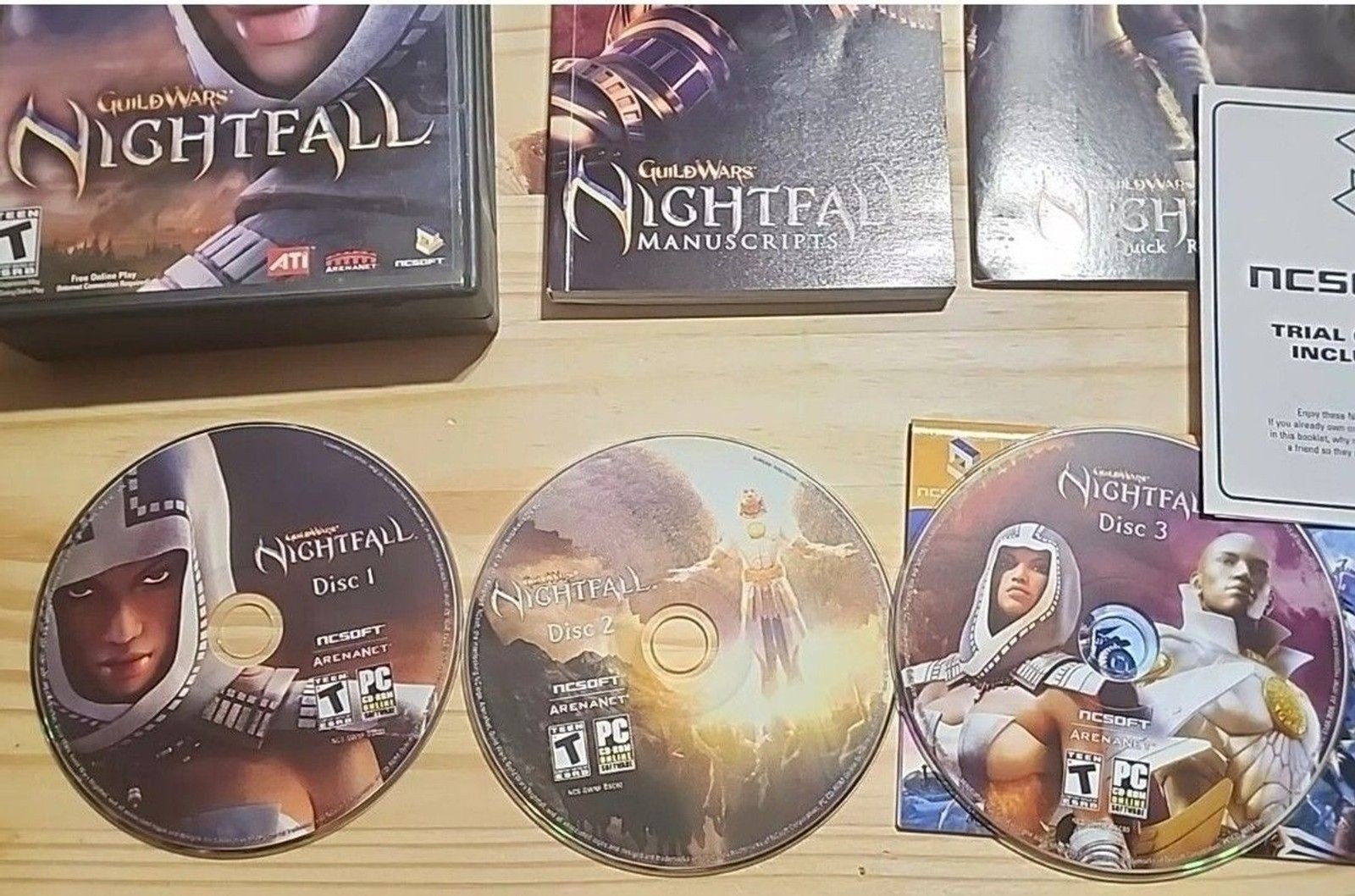 Guild Wars: Nightfall (PC, 2006, NCSoft, 3-Disc) With Access Key