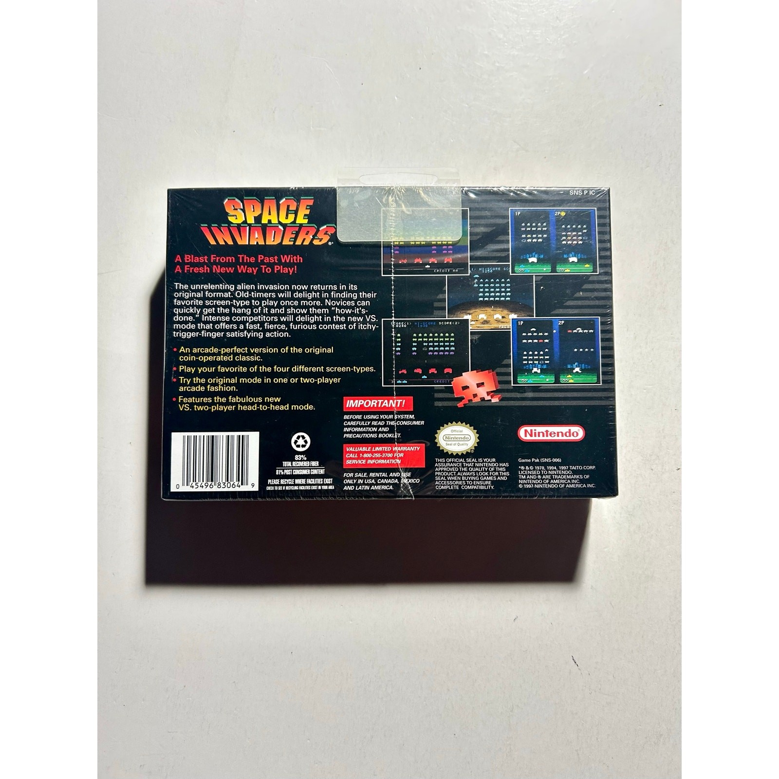 Space Invaders (Super Nintendo SNES) NEW in Box Factory SEALED🔥