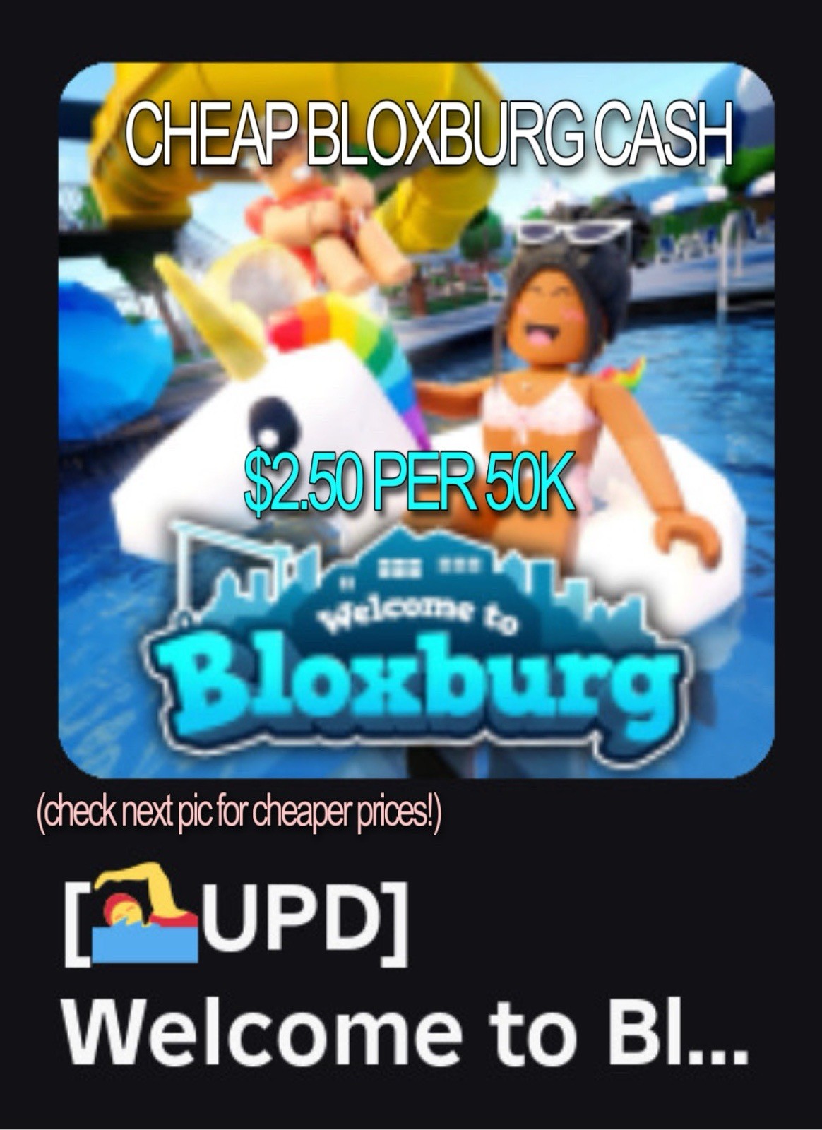 $1.50 & $2.50 BLOXBURG CHEAP CASH ✅READ DESCRIPTION✅READ SECOND PIC