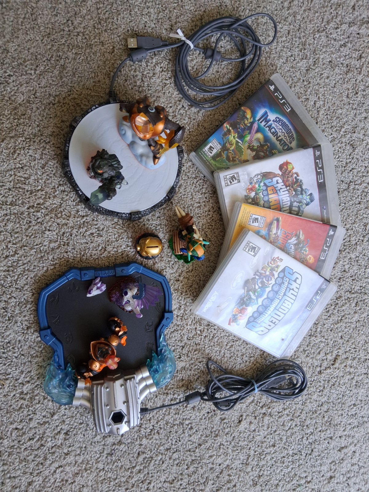 Skylanders PS3 Game Lot Spyro Adventure Giants Superchargers Imaginators Figures